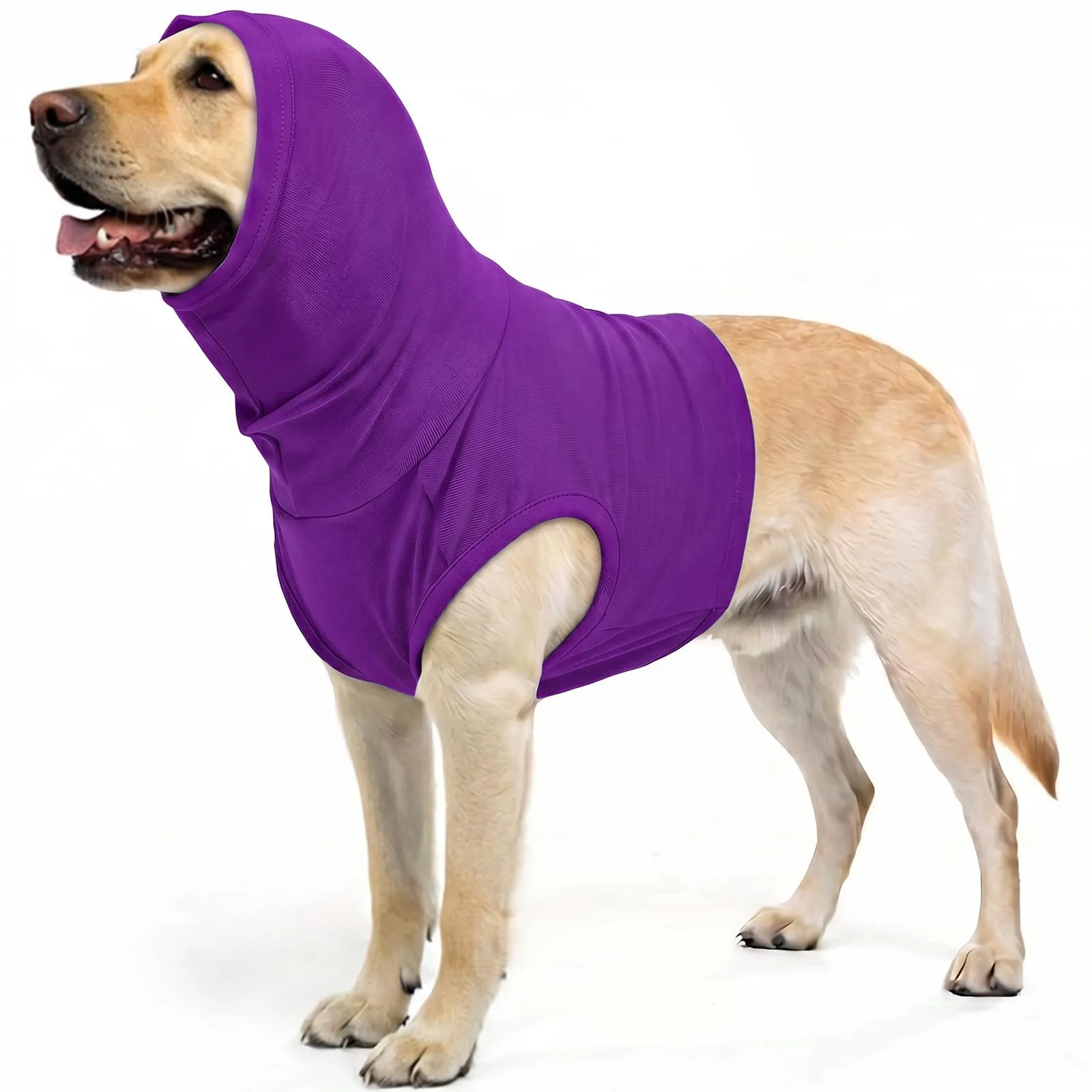 PUMYPOREITY Protezione per il collo e orecchie per cani, post-chirurgia e anti-semi di erba, viola scuro, 3XL - immagine 1