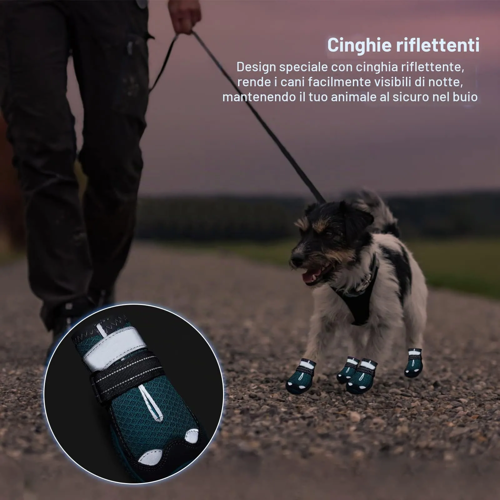 Havenfly Stivali per Cani Traspiranti e Antiscivolo con Cinghie Regolabili Riflettenti, 4 Pezzi, Taglia 1 - immagine 7