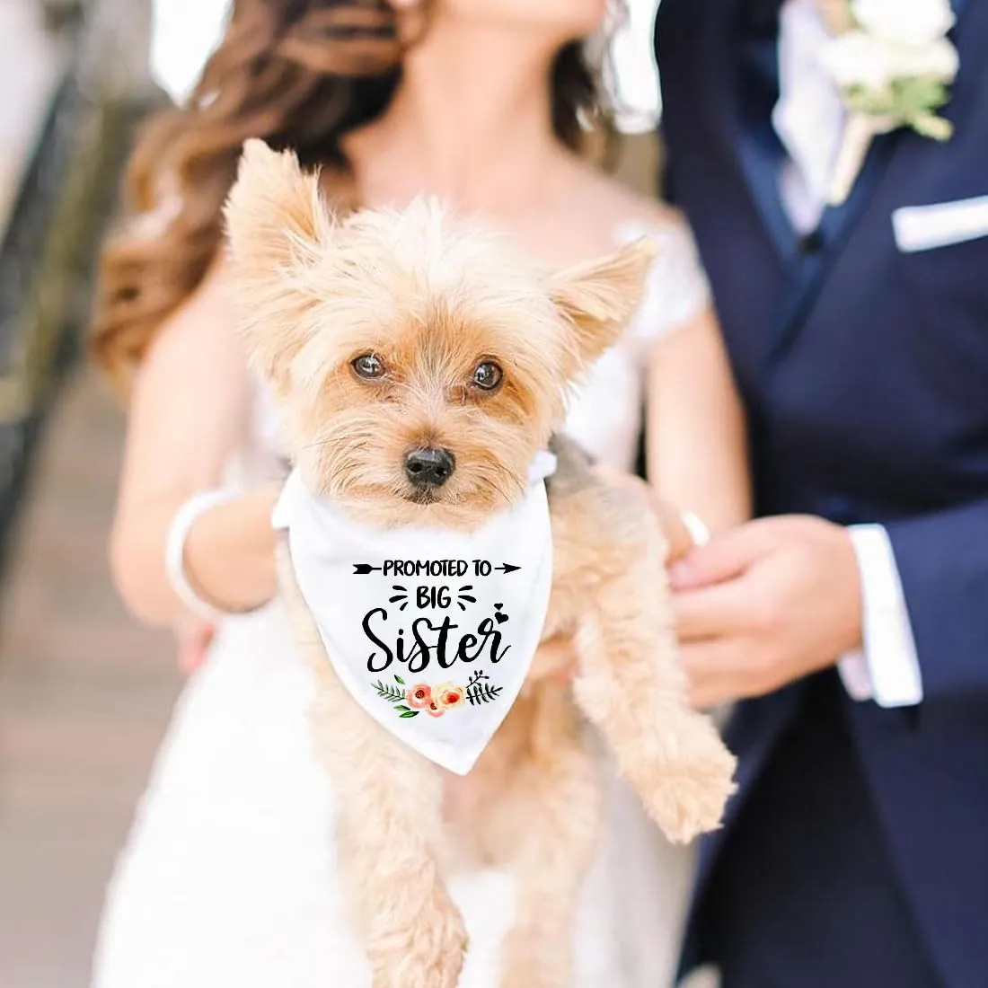 AFCJLTO Dog Bandana Scarf White Promoted To Be Big Sister - immagine 4