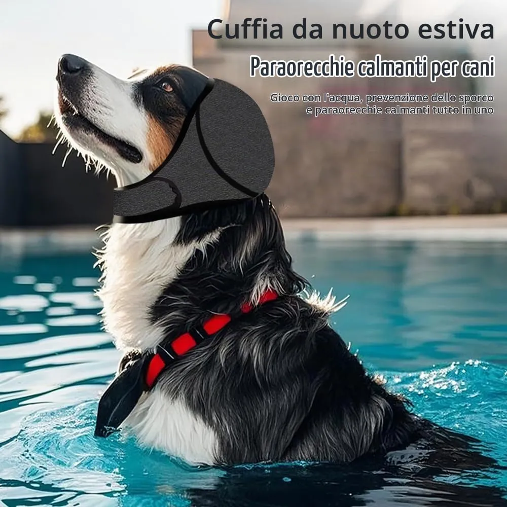 XFSRG Paraorecchie Anti Ansia per Cani con Nastro Autoadesivo Regolabile, Grigio, L - immagine 3