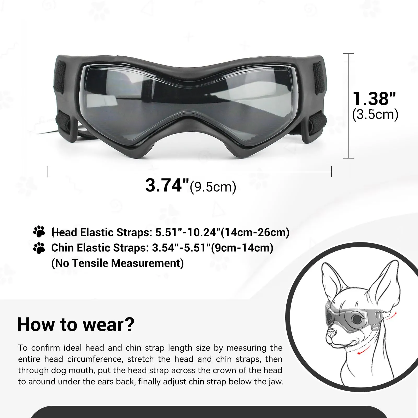 Namsan Occhiali da sole per cani XS, protezione UV con cinturino regolabile, rosa - immagine 4