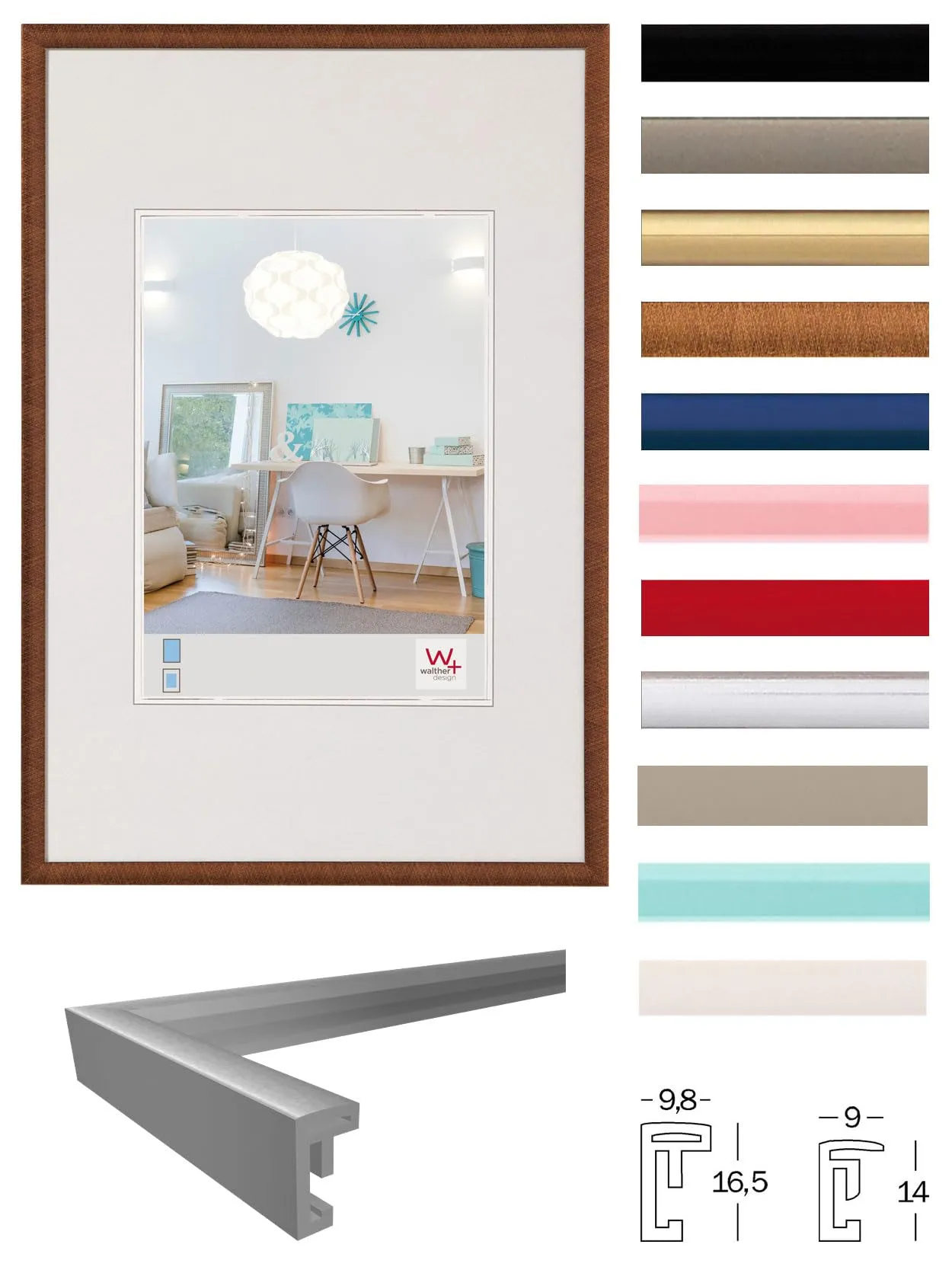 walther design New Lifestyle Frame, Plastic, Acciaio, 30 x 45 cm, KV045D - immagine 2