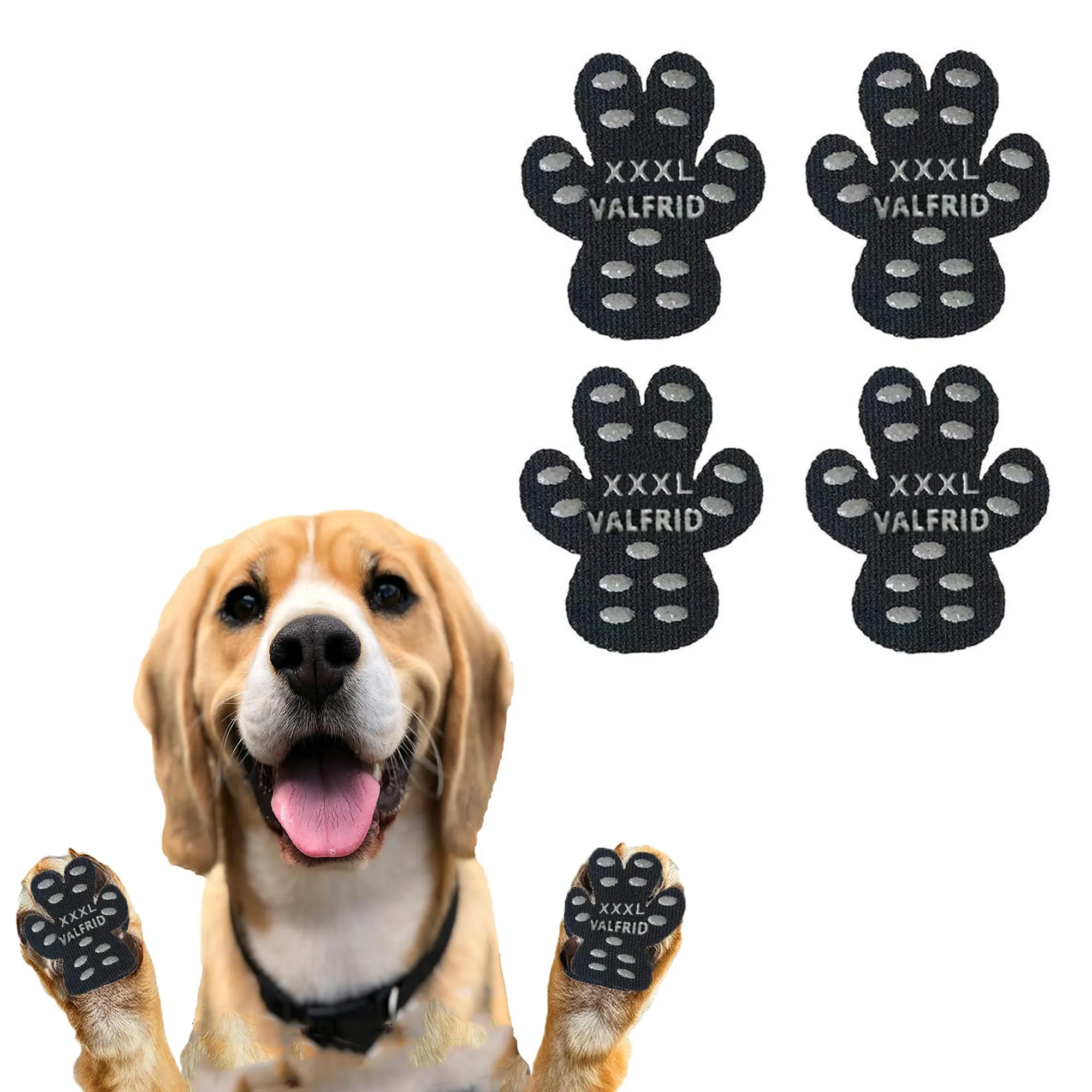 VALFRID Protezione Antiscivolo per Zampe di Cane, Autoadesivo, Nero, 60 pz, XXXL - immagine 1