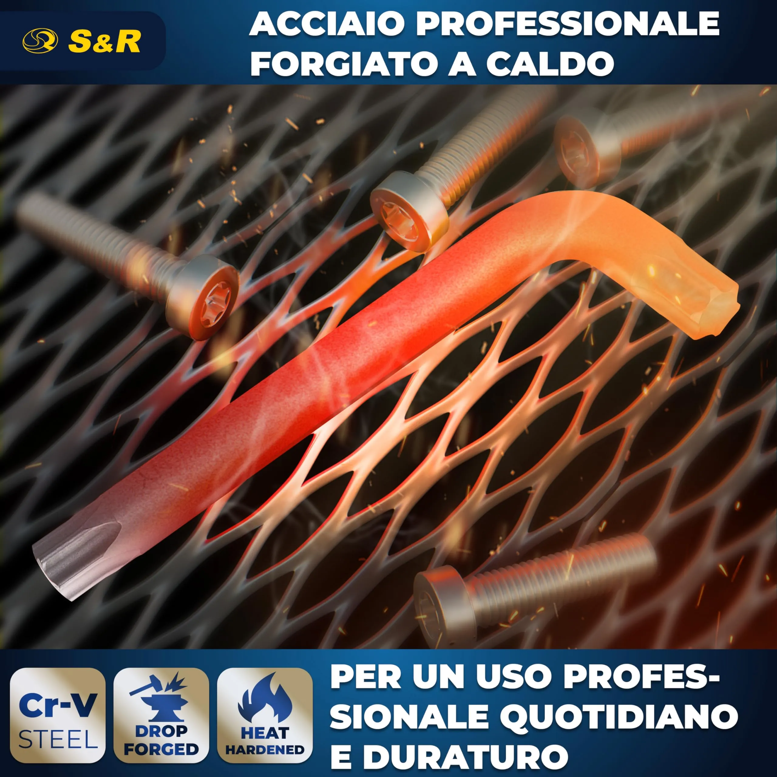 S&R Set Chiavi Torx 15 pz. TX6-TX60 con supporto pieghevole - immagine 3