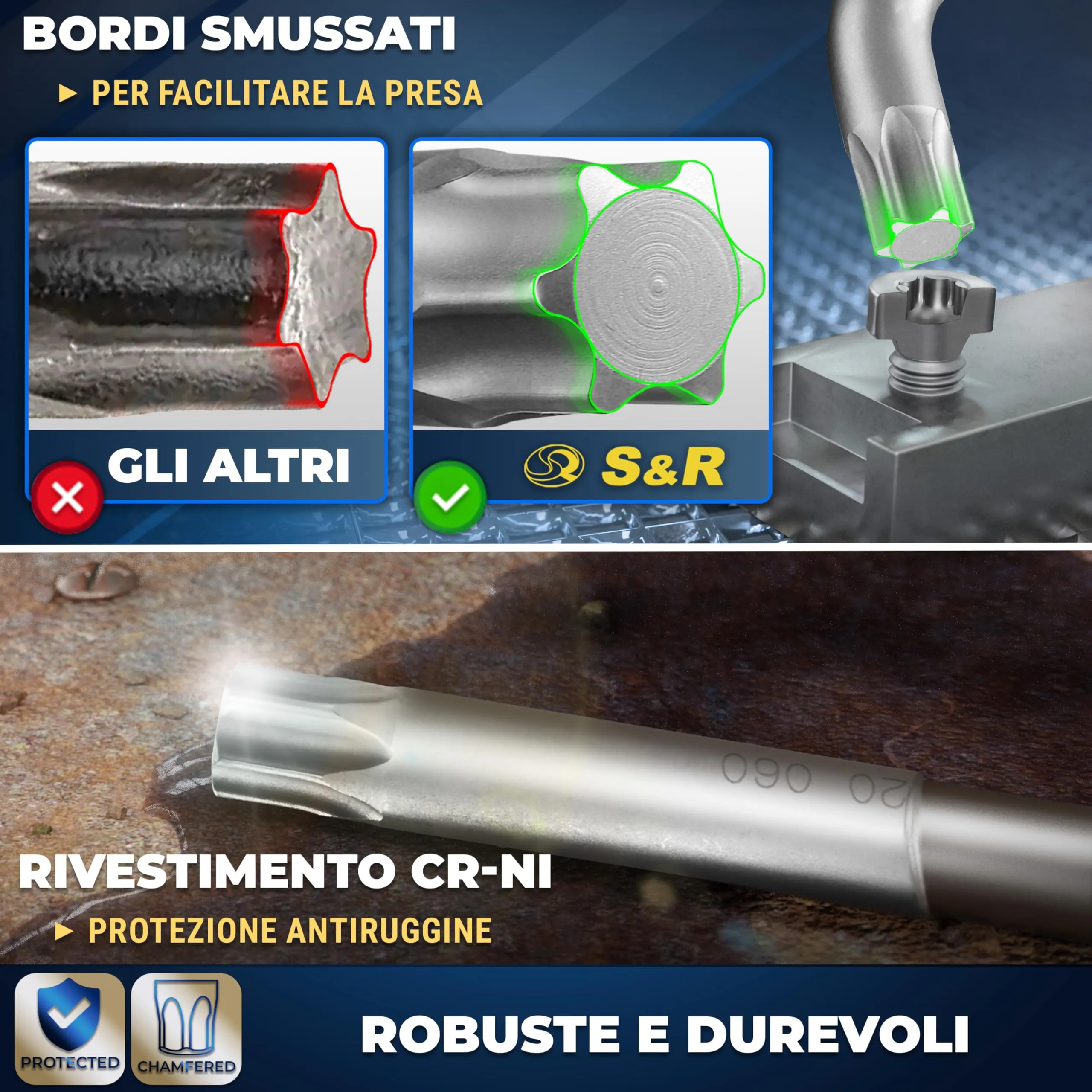 S&R Set Chiavi Torx 15 pz. TX6-TX60 con supporto pieghevole - immagine 4
