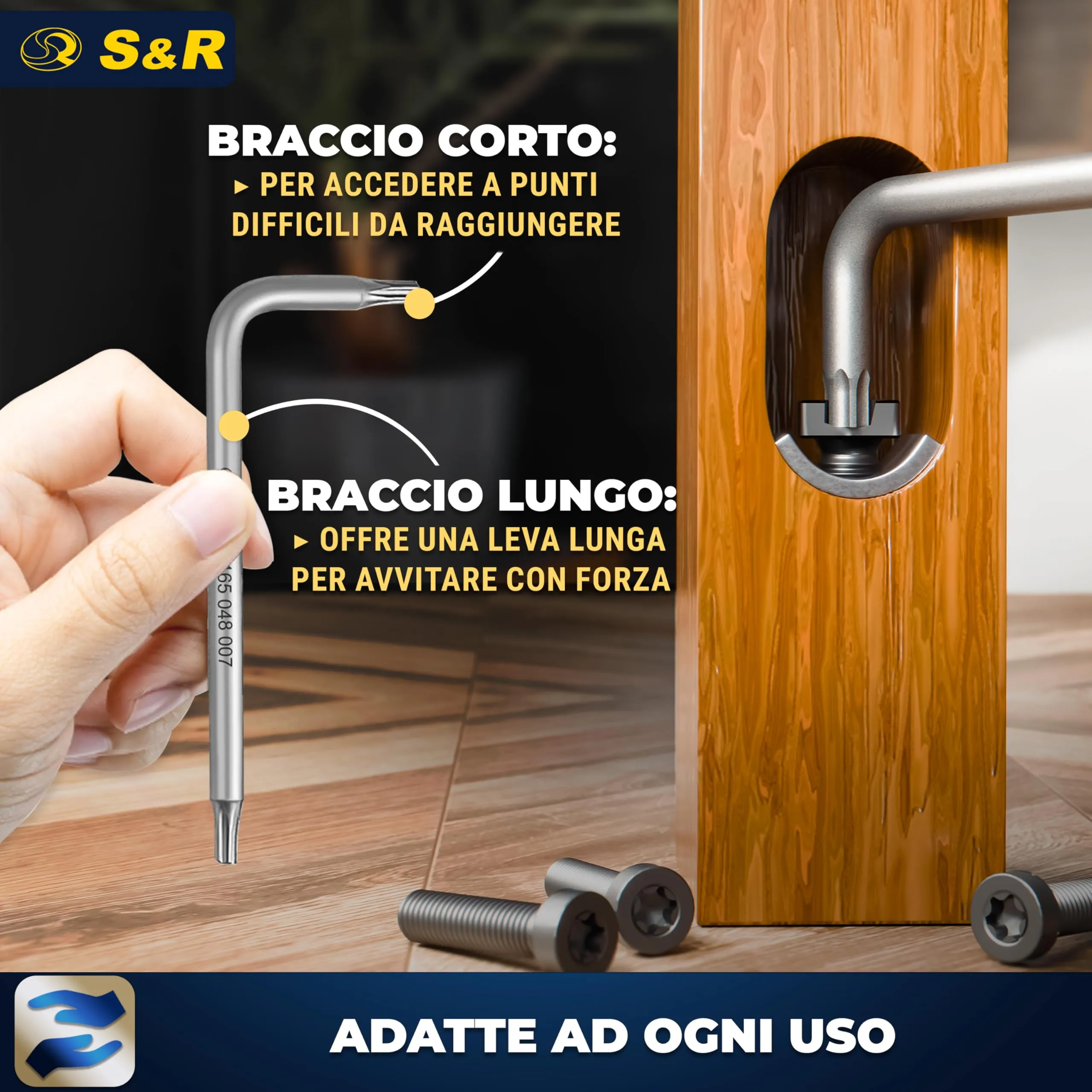S&R Set Chiavi Torx 15 pz. TX6-TX60 con supporto pieghevole - immagine 5