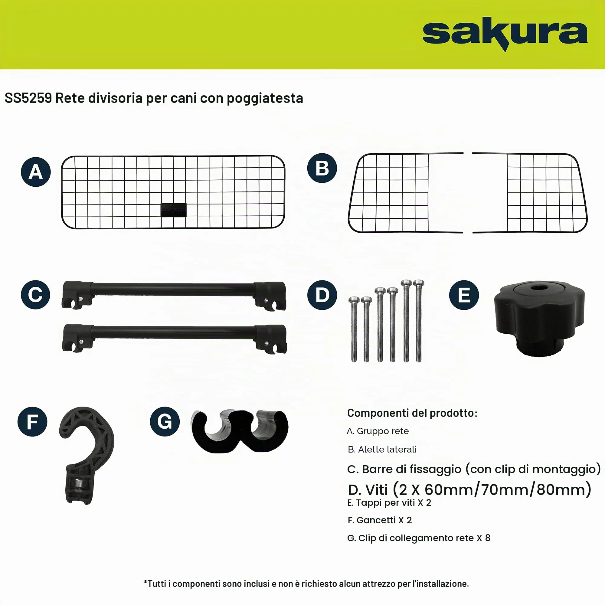 Sakura SS5259 Divisorio per Cani da Auto per Poggiatesta, Larghezza Regolabile - immagine 6