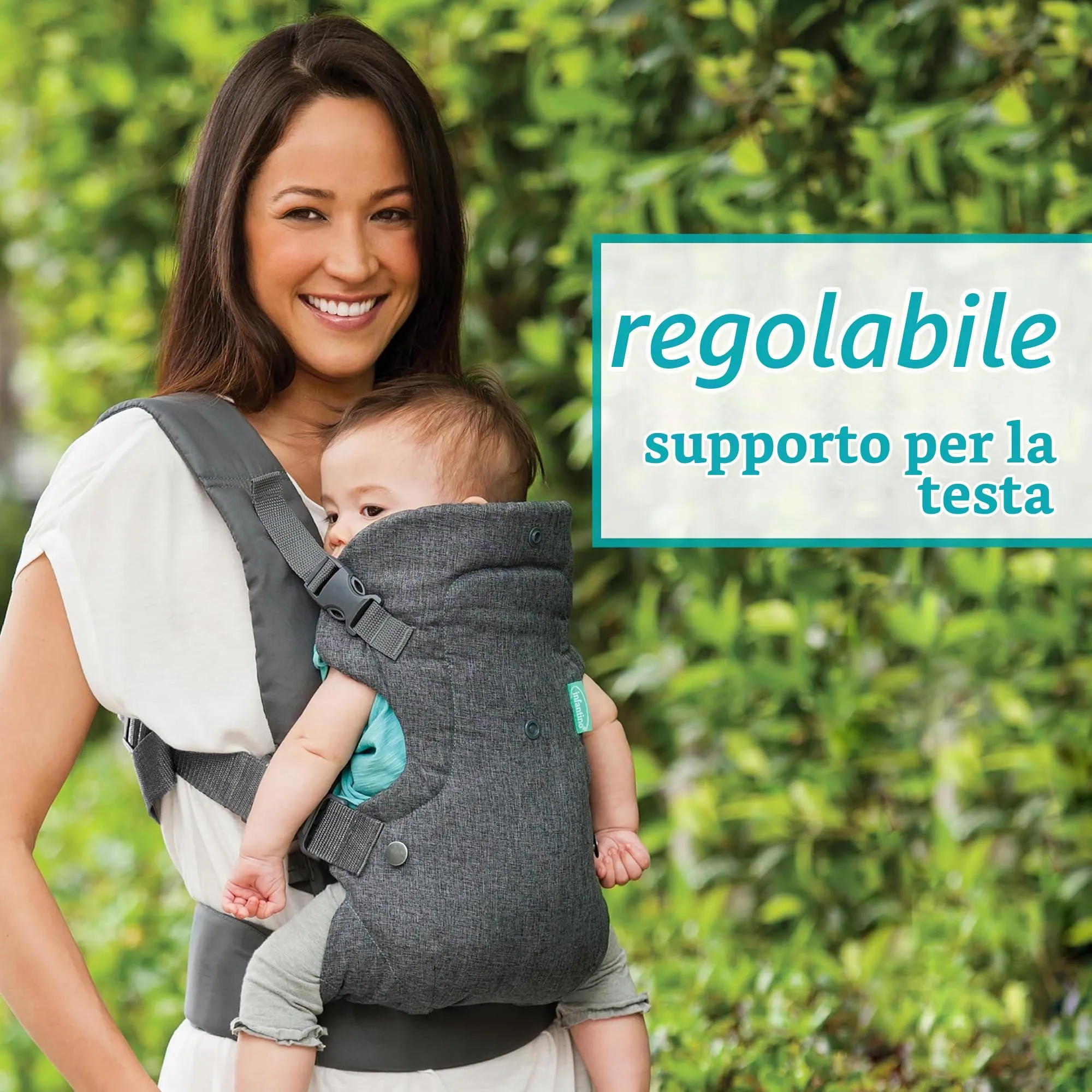 Infantino Flip Advanced Marsupio 4-in-1 Ergonomico, Grigio - immagine 4