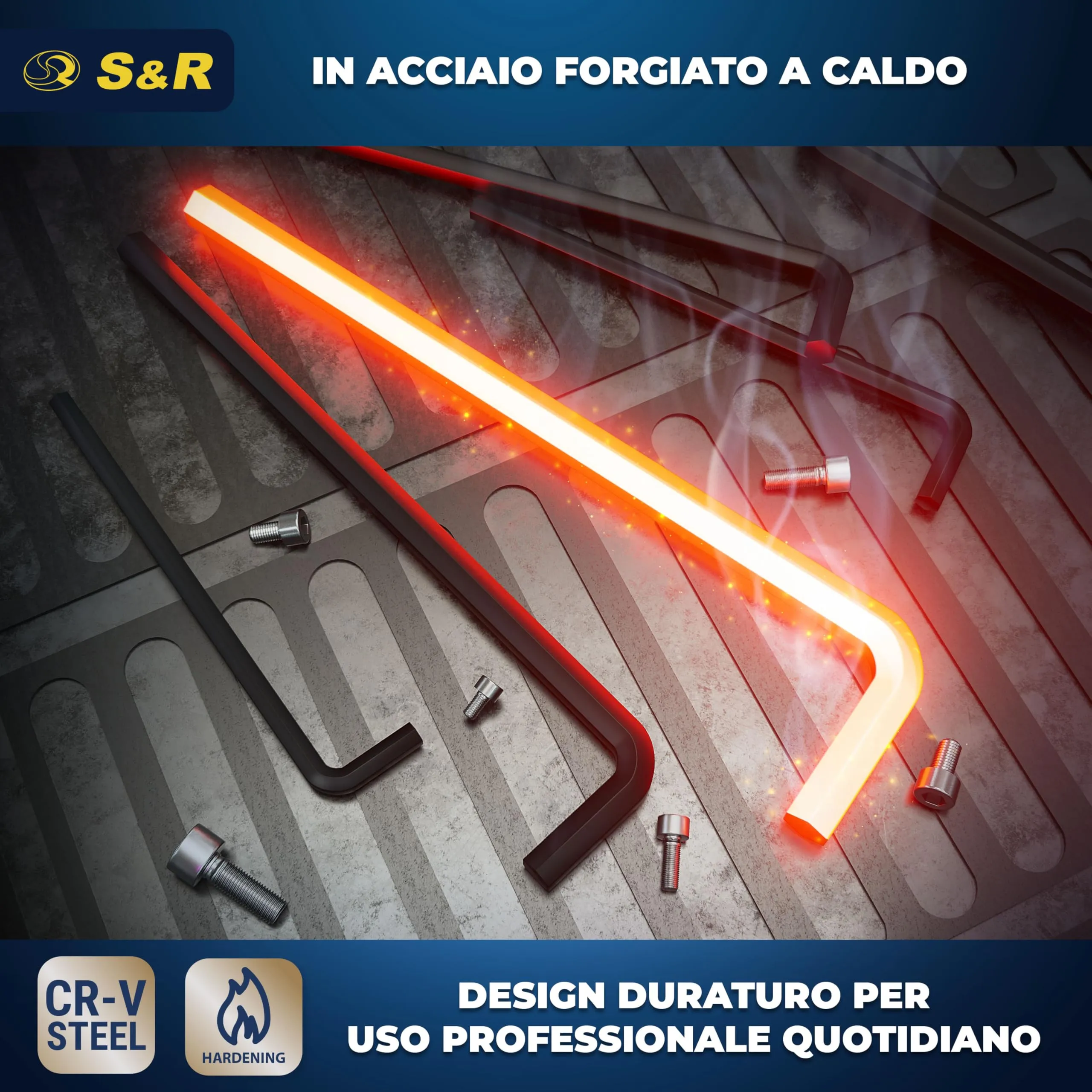 S&R Set di 30 Chiavi a Brugola Esagonali Metriche e in Pollici, Lunghe e Corte, da 0,7 a 10mm - immagine 4