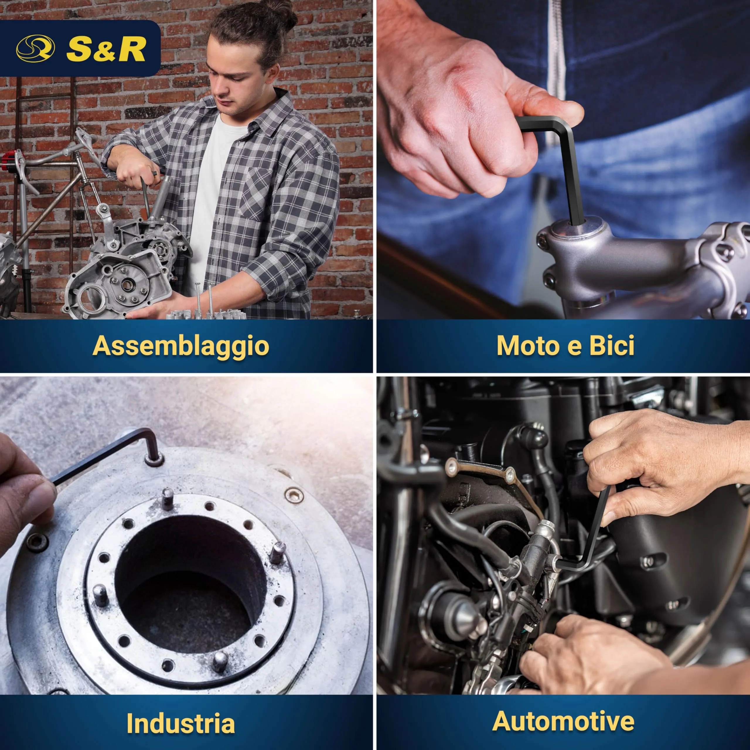 S&R Set di 30 Chiavi a Brugola Esagonali Metriche e in Pollici, Lunghe e Corte, da 0,7 a 10mm - immagine 7