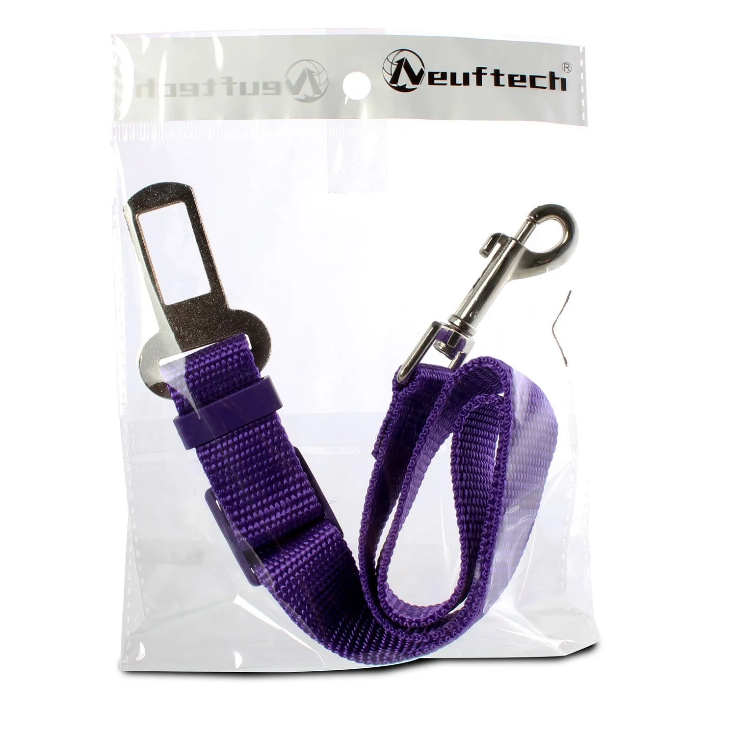 Neuftech Cintura di Sicurezza Auto Regolabile per Cani Guinzaglio, 60 cm, Purple - immagine 6