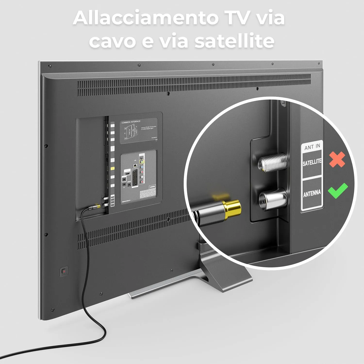 deleyCON Cavo Antenna TV Coassiale 4K, 12.5m, Connettore IEC dritto a Presa IEC 90°, Nero - immagine 5