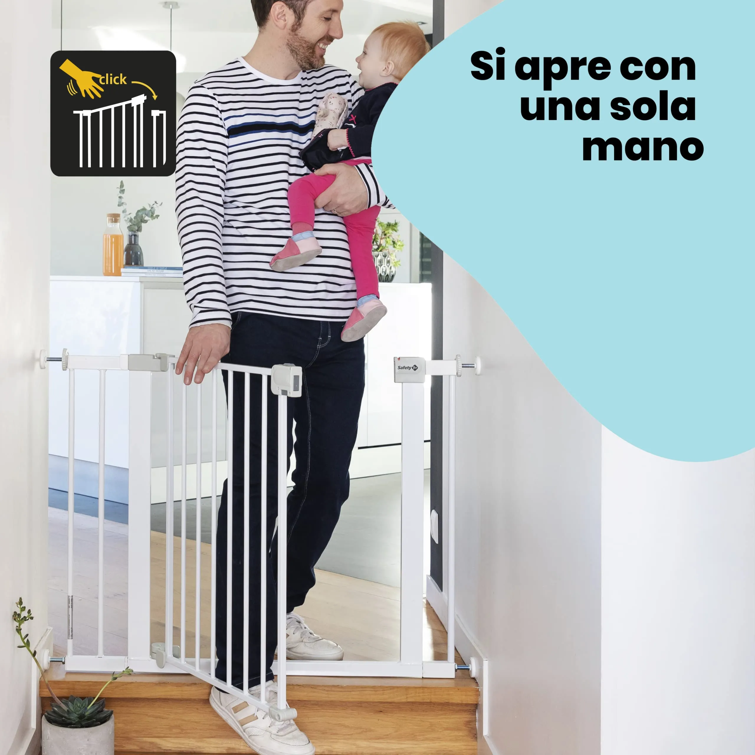 Safety 1st Auto Close Cancelletto di Sicurezza per Bambini, 73-80 cm Estensibile fino a 136 cm, Metallo Bianco - immagine 4
