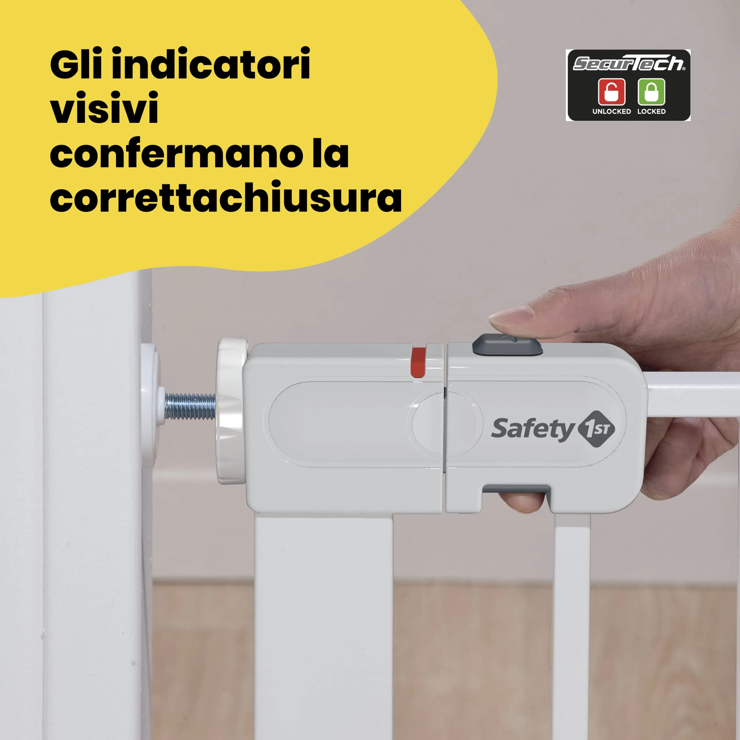 Safety 1st Auto Close Cancelletto di Sicurezza per Bambini, 73-80 cm Estensibile fino a 136 cm, Metallo Bianco - immagine 6