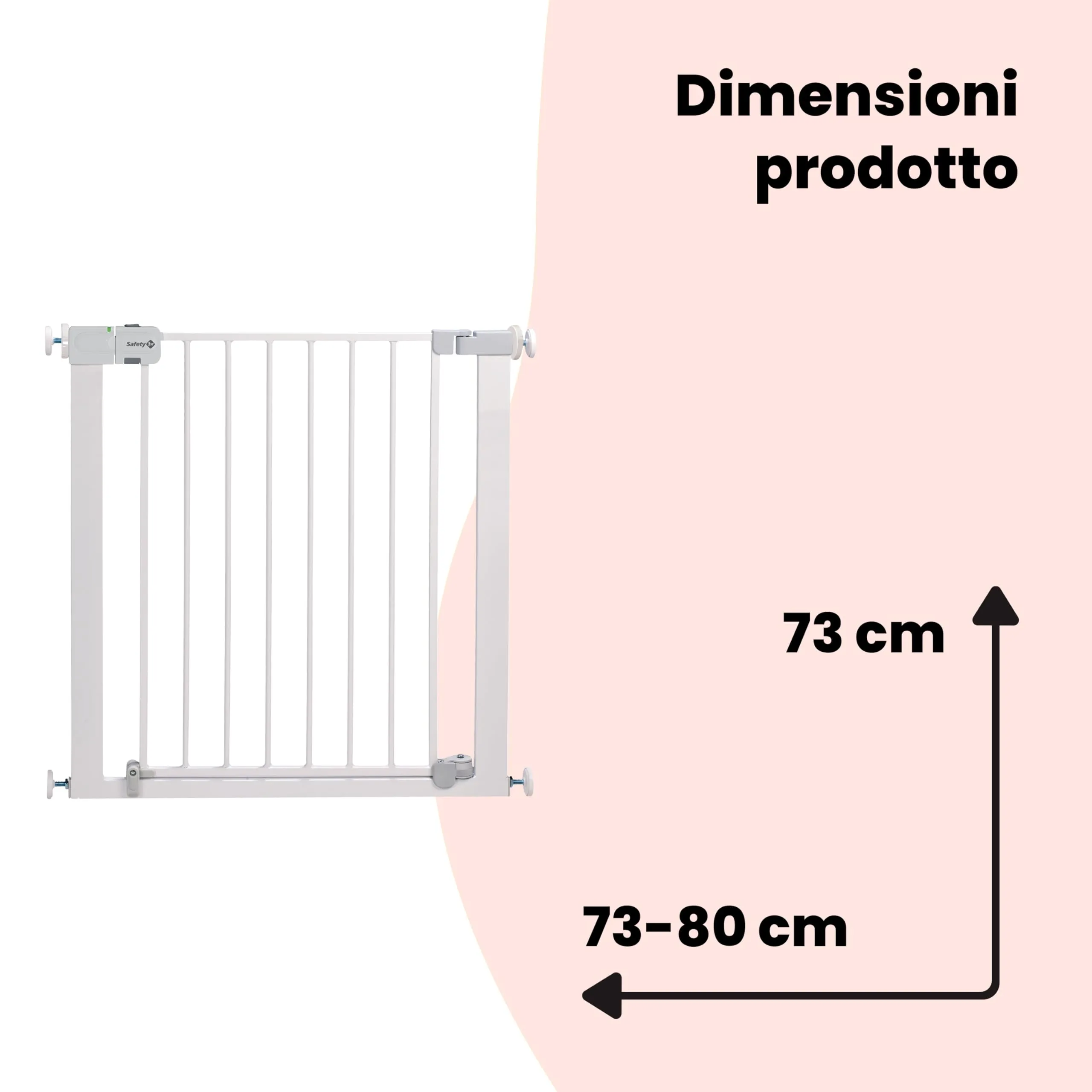 Safety 1st Auto Close Cancelletto di Sicurezza per Bambini, 73-80 cm Estensibile fino a 136 cm, Metallo Bianco - immagine 8