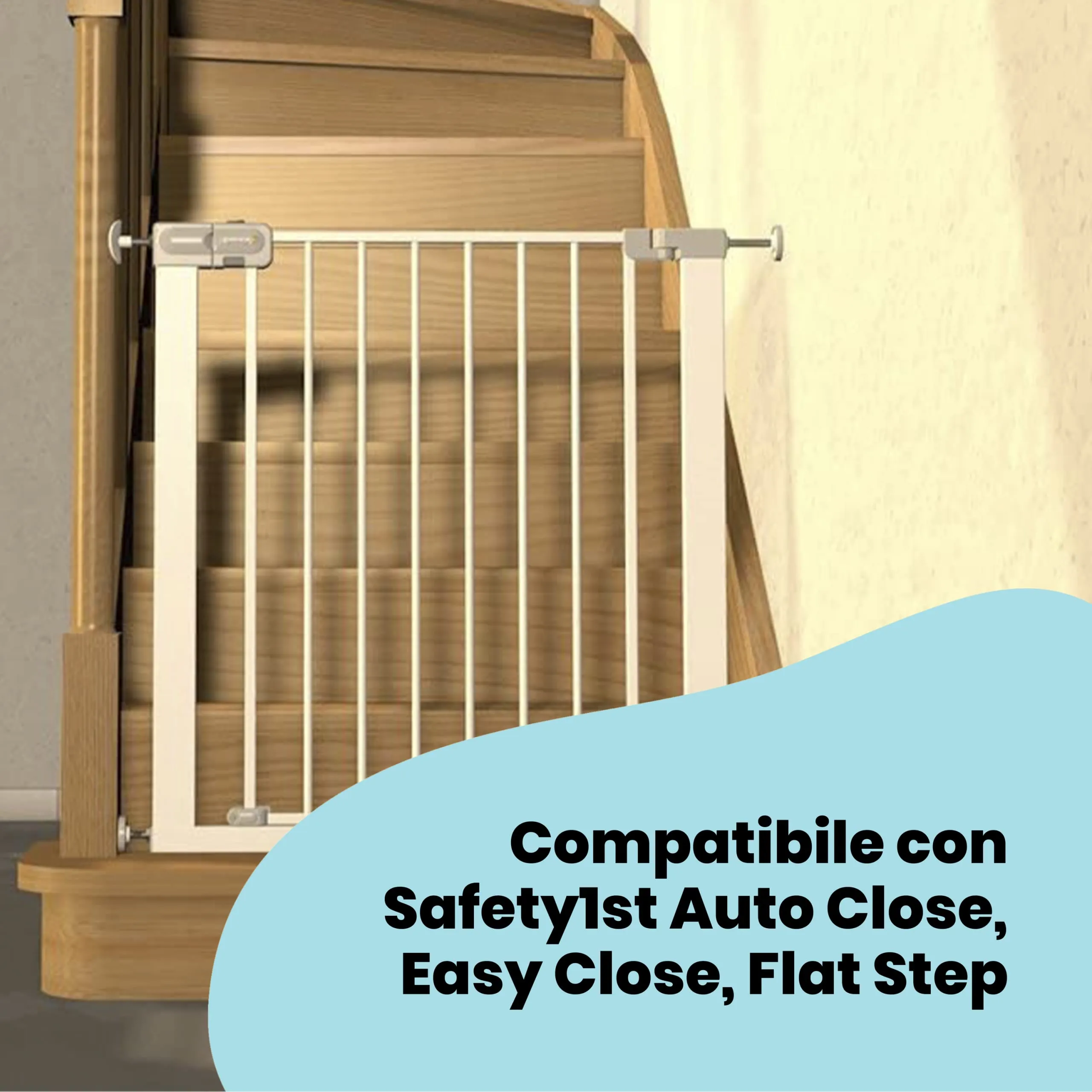 Safety 1st Adattatore per Ringhiere Scale per Cancelletto Easy Close Metal e Auto Close, Set da 2 Pezzi, Bianco - immagine 2