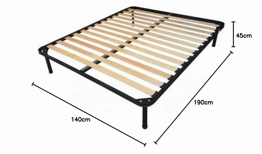 Dolci Sogni Rete Letto Piazza e Mezza alla Francese 140x190 Ortopedica a Doghe di Legno, Struttura in Ferro, Made in Italy - immagine 3