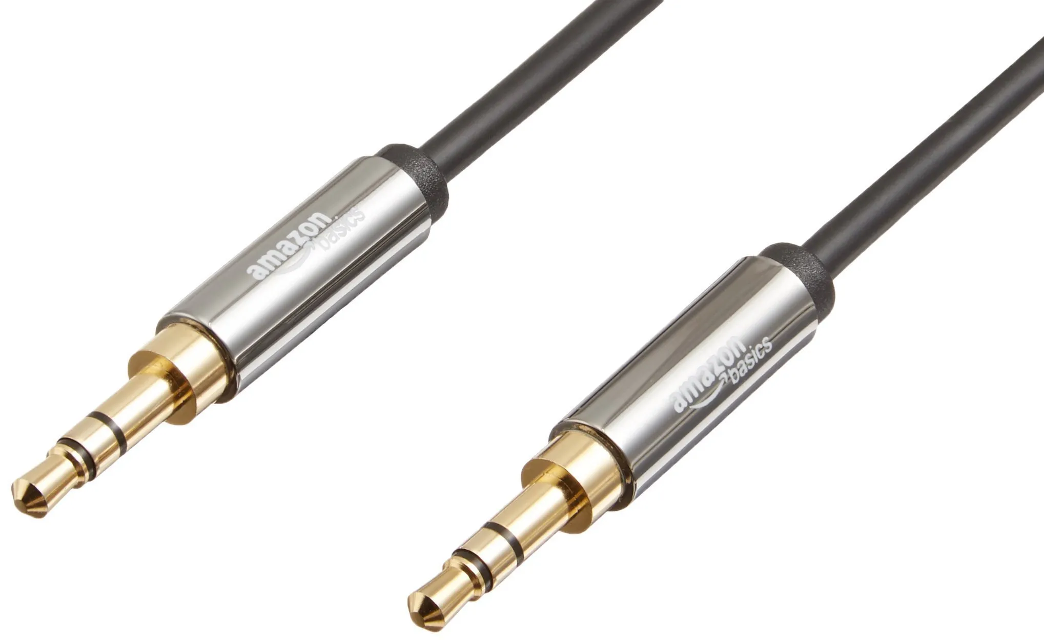 Amazon Basics Cavo Audio Stereo 3,5 mm maschio a 3,5 mm maschio, 1.2 m, Nero - immagine 1