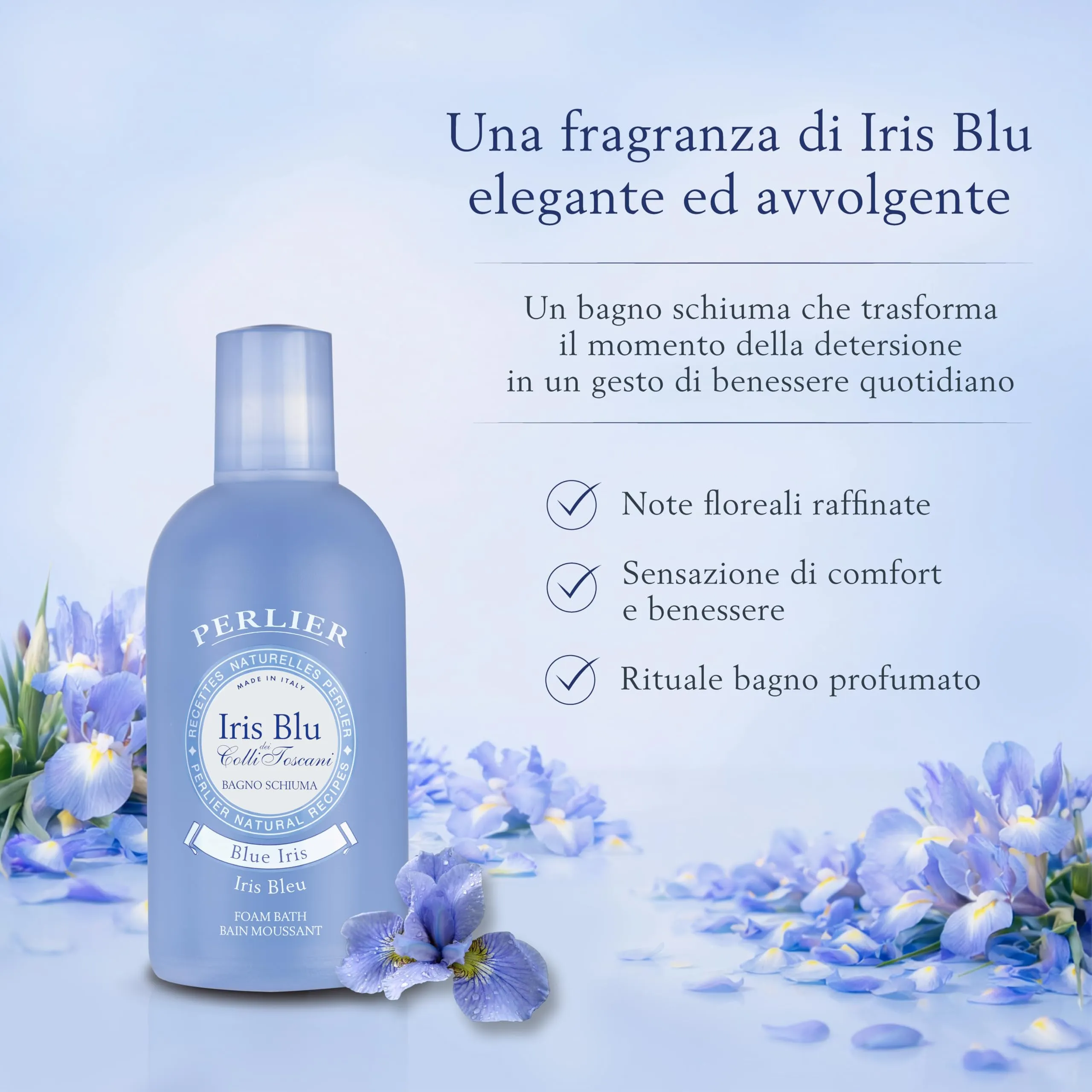 Perlier Bagno Schiuma Iris Blu, 500 ml - immagine 3