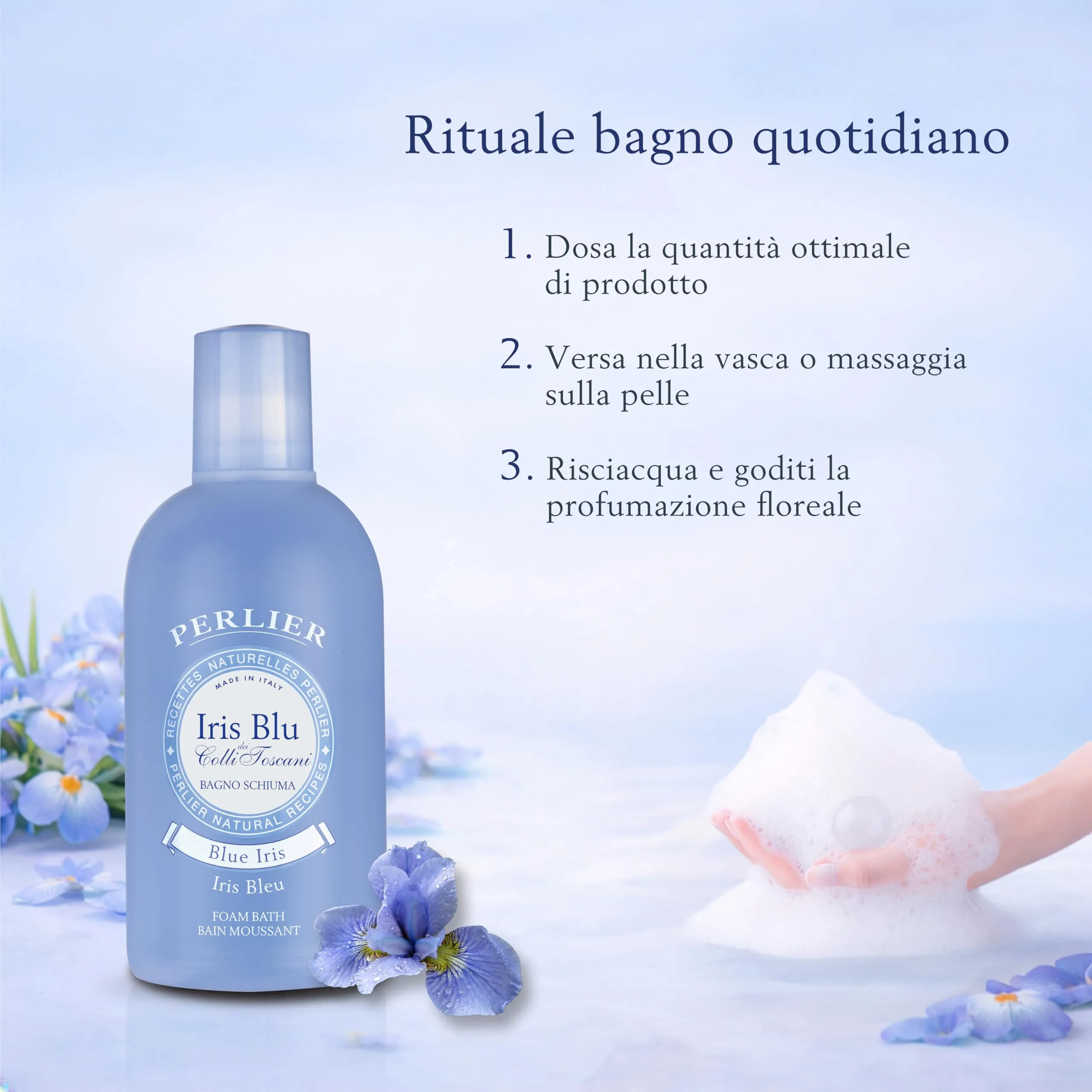 Perlier Bagno Schiuma Iris Blu, 500 ml - immagine 4