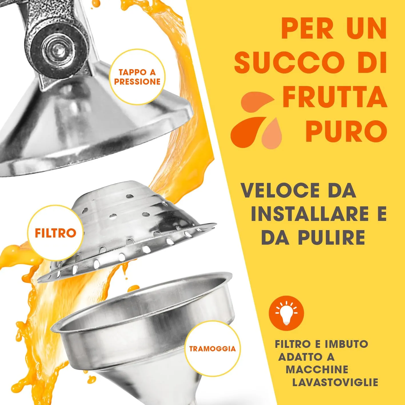 Lumaland Spremiagrumi Manuale in Acciaio Inox e Ghisa - immagine 5