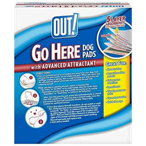 OUT! Assorbenti pad per cani e cuccioli, confezione da 100 - immagine 2