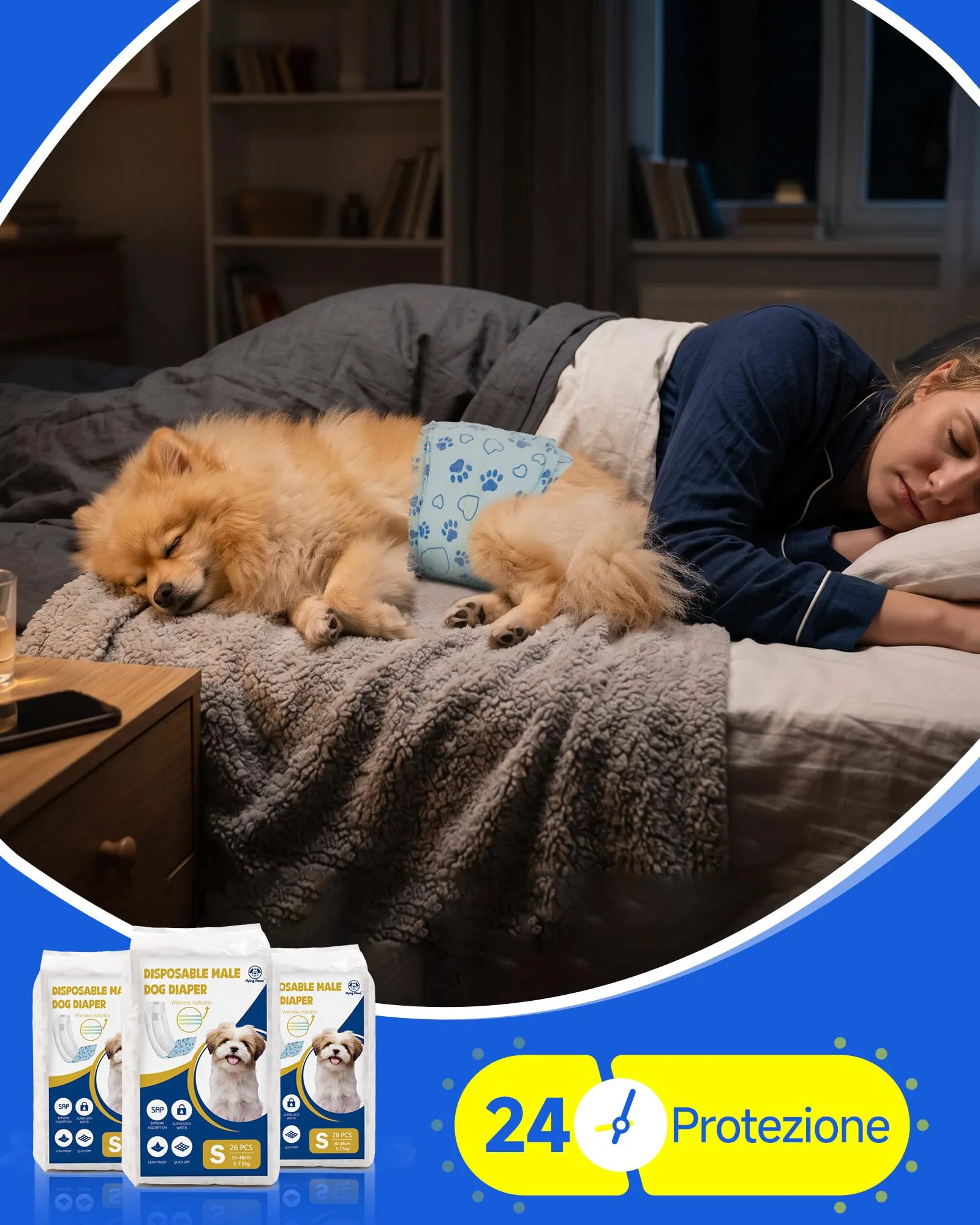 Flying Paws Pannolini per Cani, S, 26 Pezzi - immagine 2