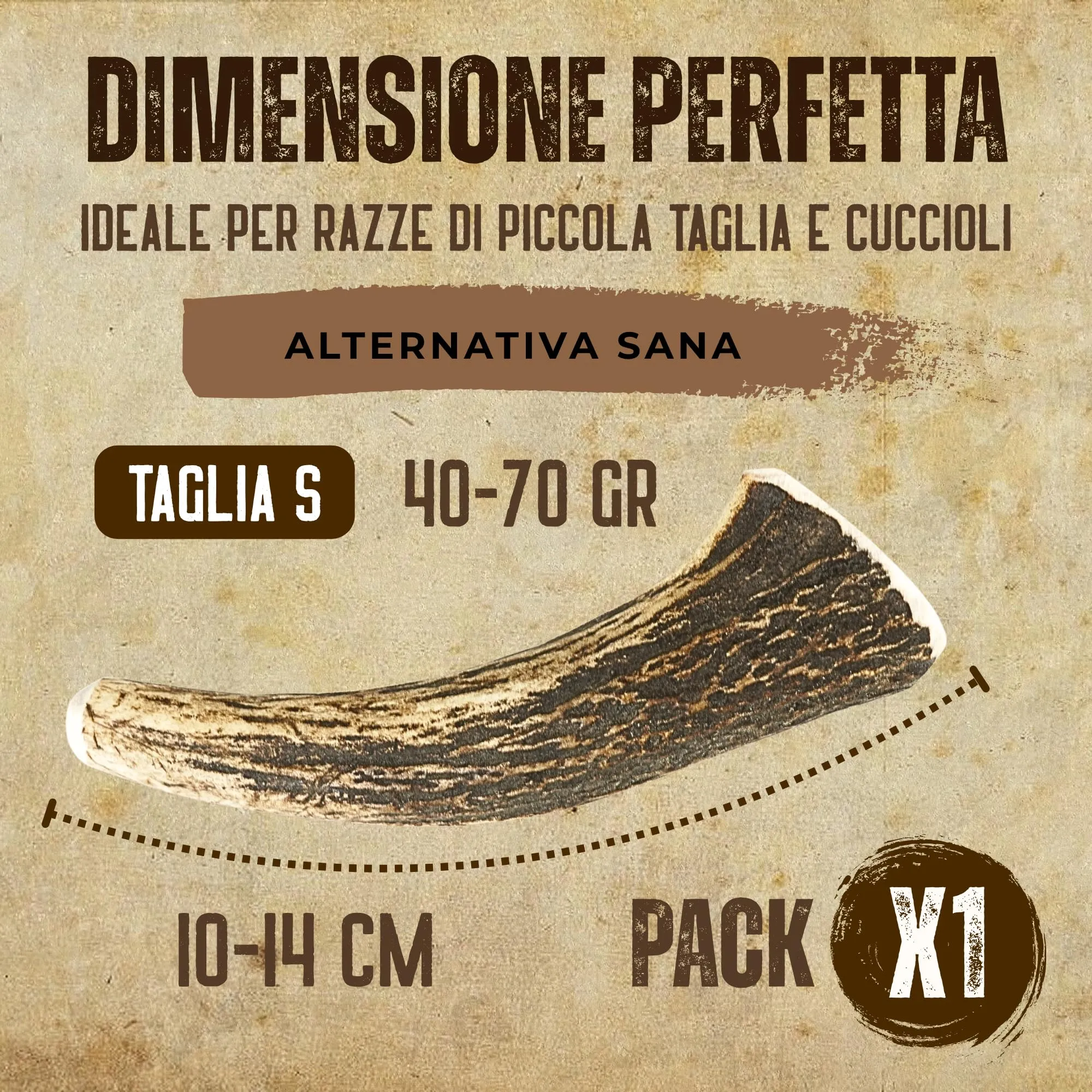 Kira & Gara Corno di Cervo Naturale per Cani (S, 40-70g, 1pz) - immagine 4
