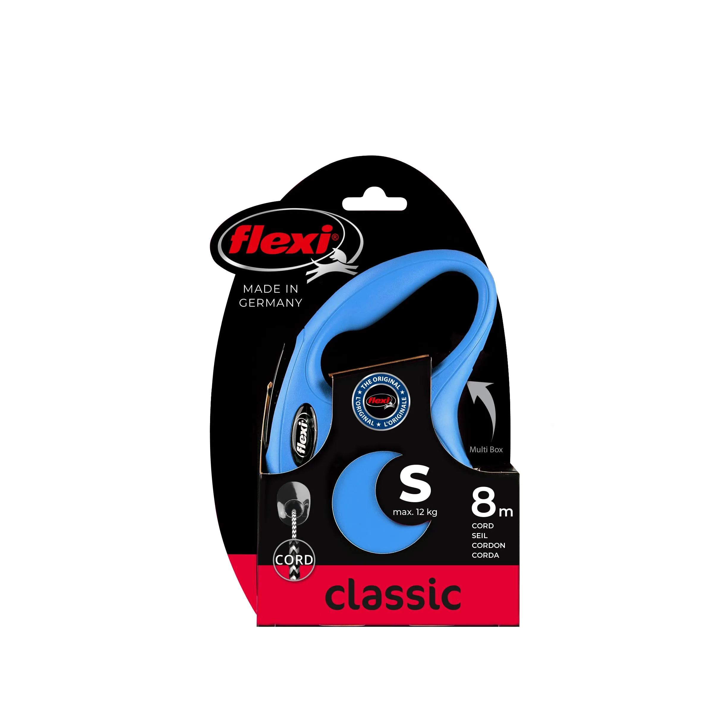 Flexi New Classic Cord Guinzaglio per cani allungabile, S fino a 12 kg, 8 Metri, Blu - immagine 2