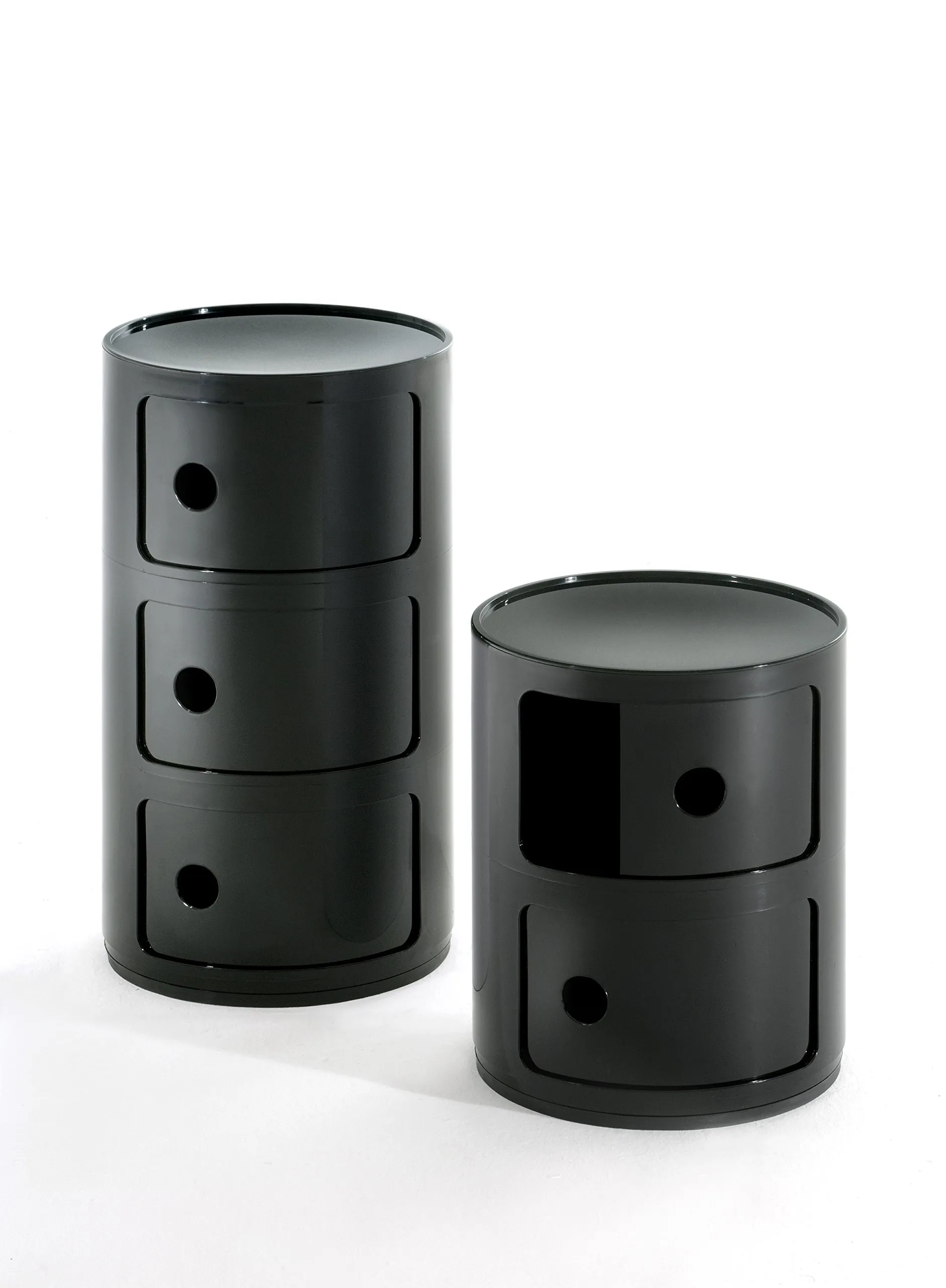 Kartell Componibili Contenitore 2 Elementi, Base Tonda, ABS, Nero, 32 x 32 x 40 cm - immagine 6
