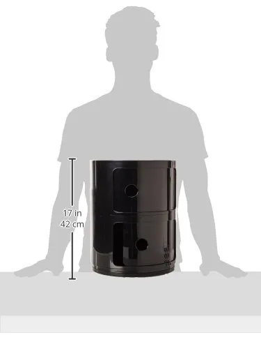 Kartell Componibili Contenitore 2 Elementi, Base Tonda, ABS, Nero, 32 x 32 x 40 cm - immagine 9