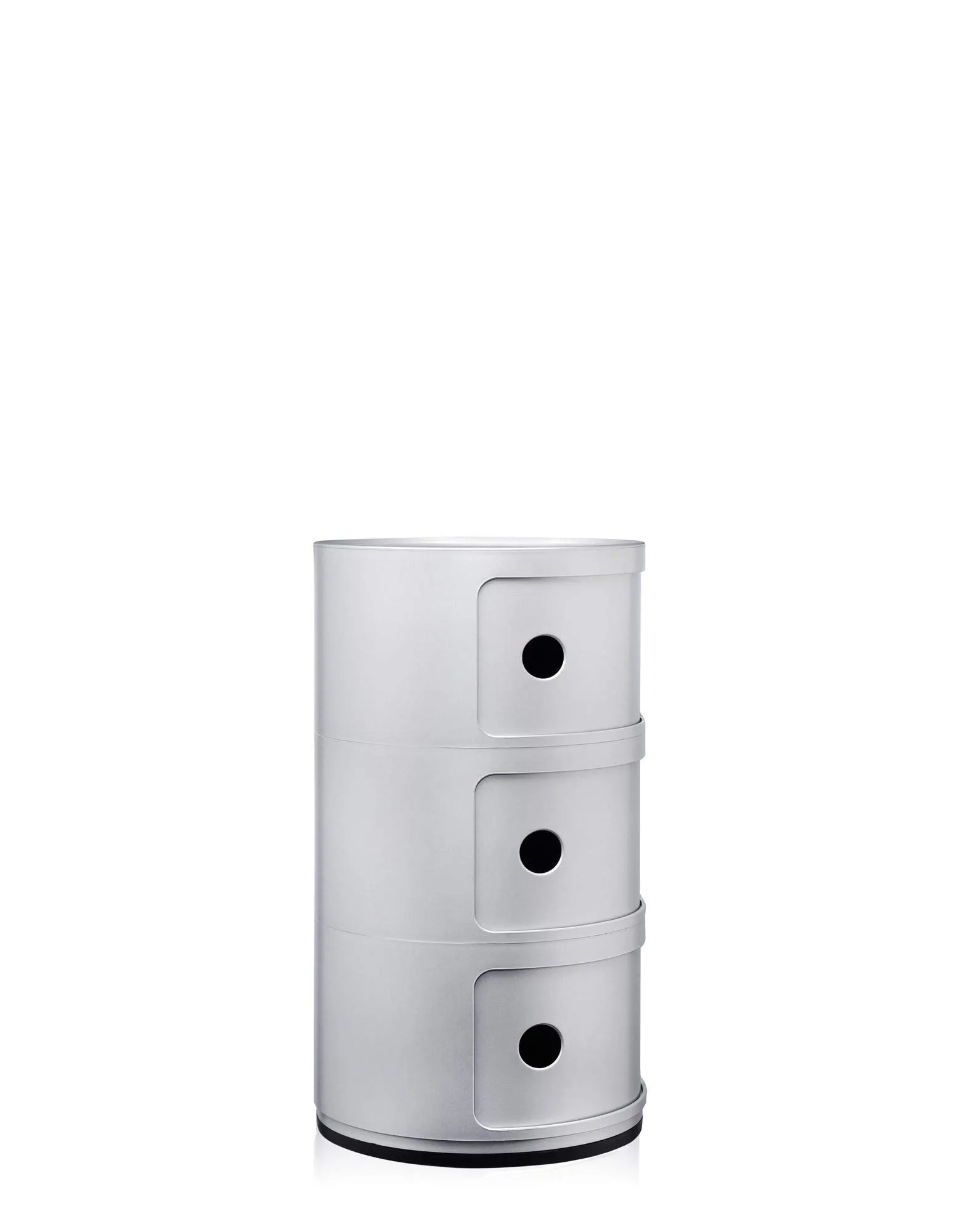 Kartell Componibili Storage Unit 3 Elements, ABS, Round Base, Silver, 32 x 32 x 58.5 cm - immagine 5