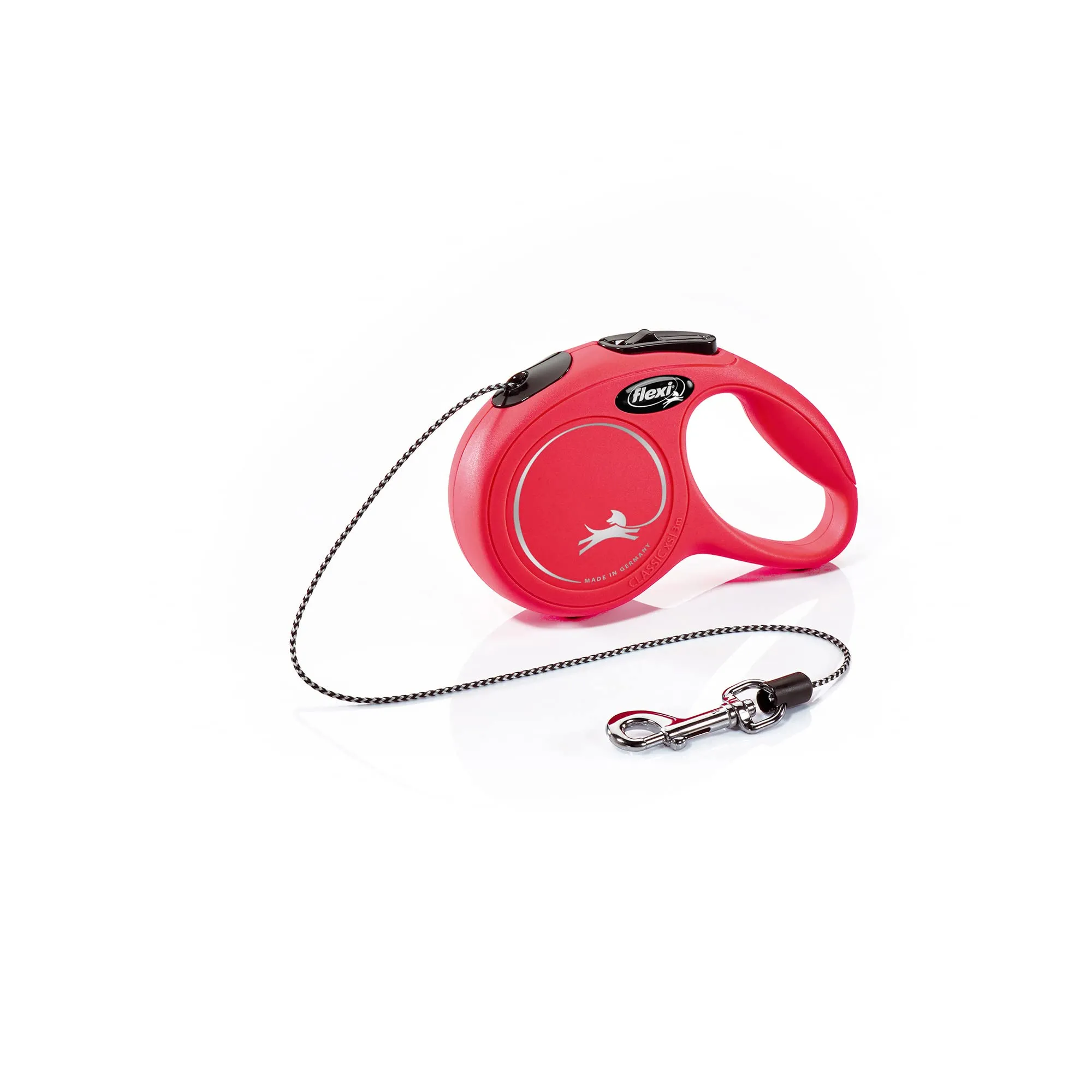 Flexi New Classic Cord Guinzaglio per cani allungabile, XS fino a 8 kg, 3m, Rosso - immagine 1