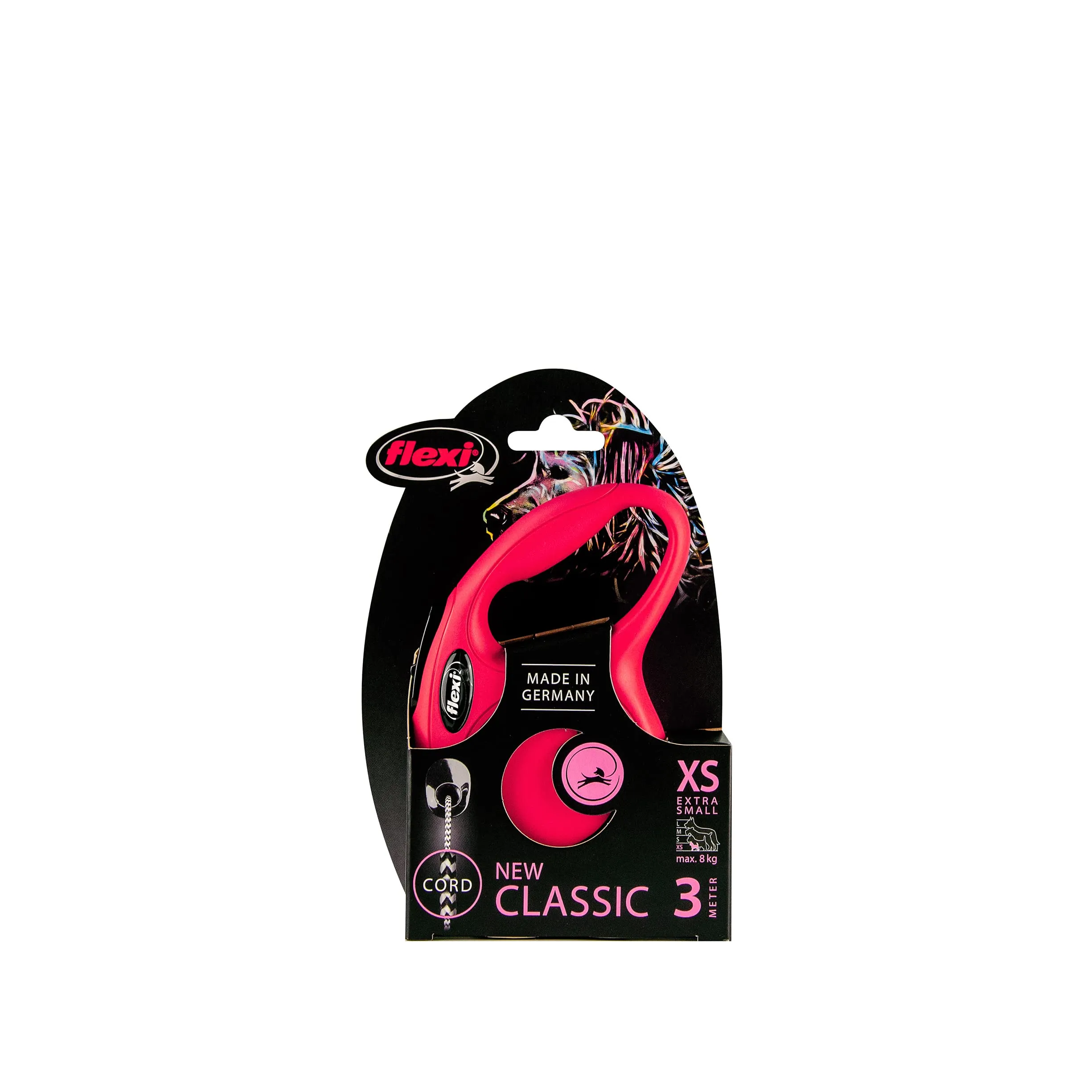 Flexi New Classic Cord Guinzaglio per cani allungabile, XS fino a 8 kg, 3m, Rosso - immagine 5