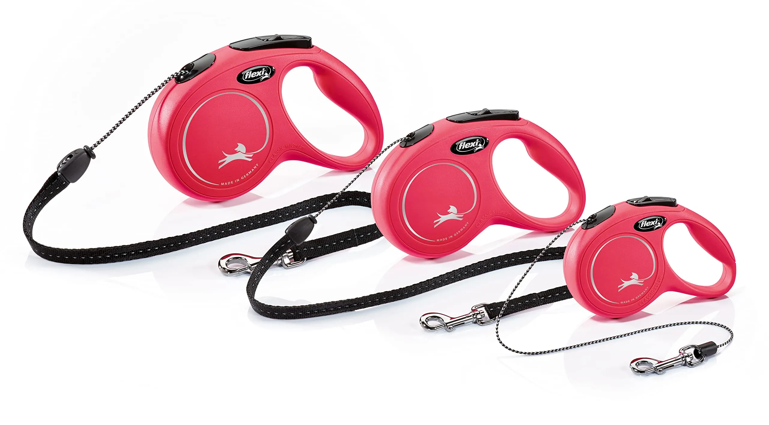 Flexi New Classic Cord Guinzaglio per cani allungabile, XS fino a 8 kg, 3m, Rosso - immagine 6