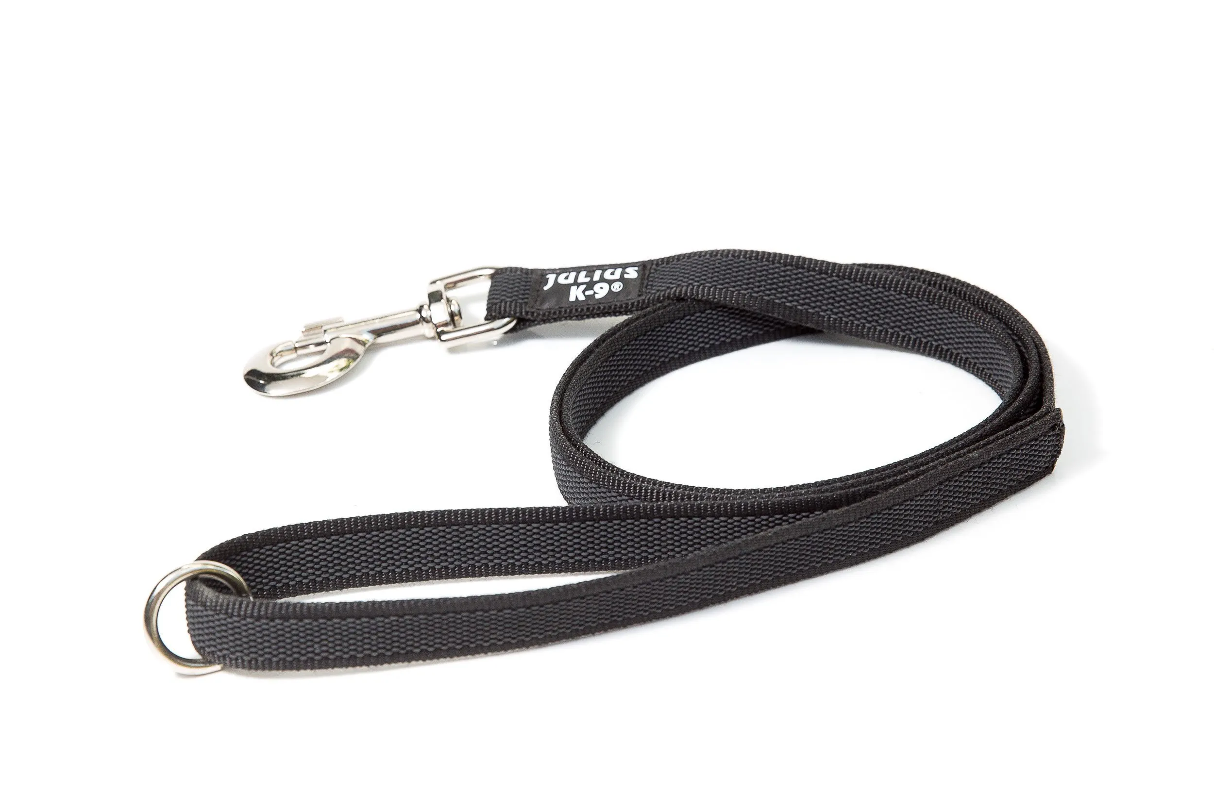 Julius-K9 Color & Gray Super Presa Guinzaglio Con Manico e Anello O, 14 mm x 1.2 m, Nero - immagine 4