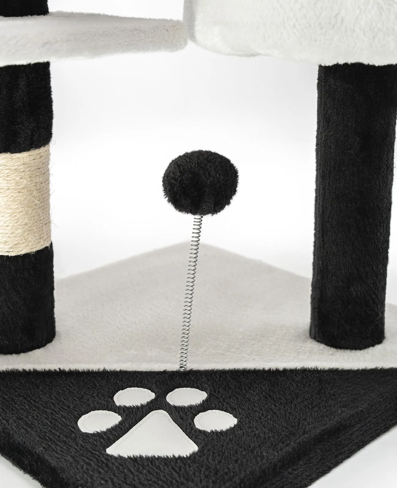 lionto Tiragraffi con Grotta e Colonne, 4 Livelli, 112 cm, Nero/Bianco - immagine 3