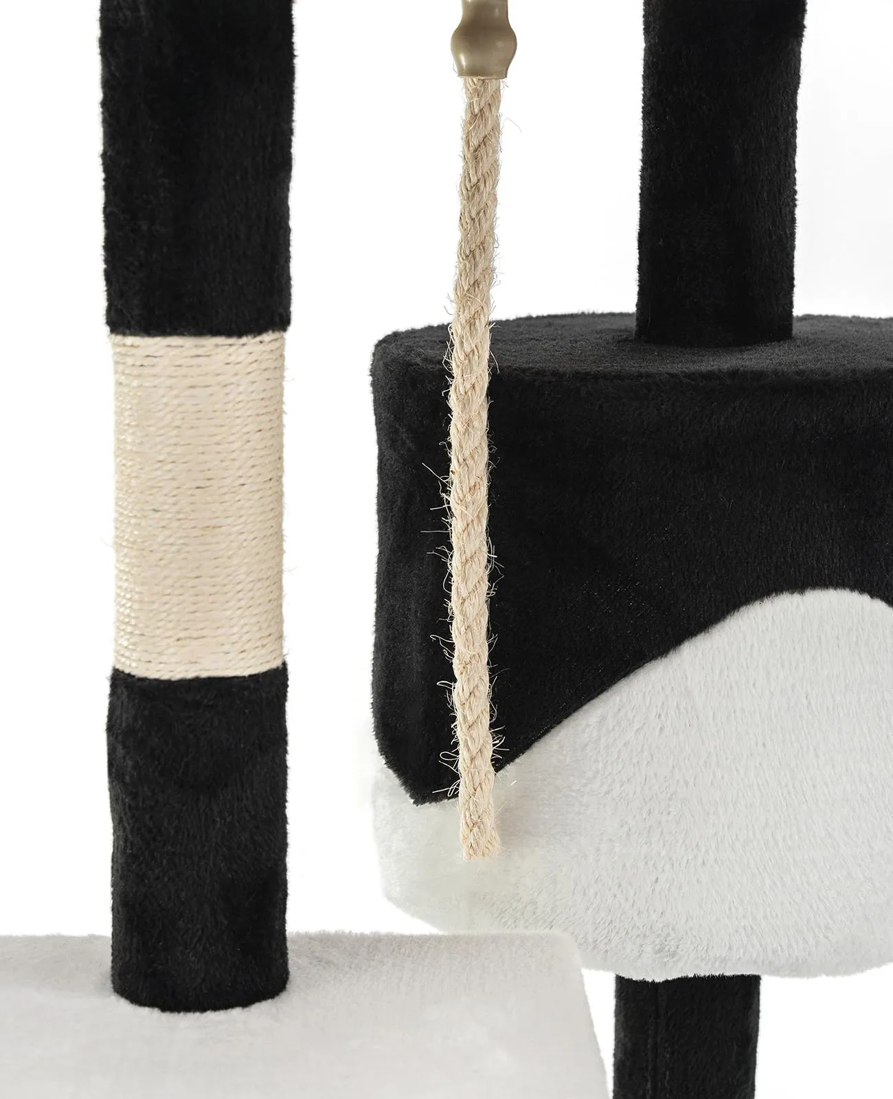 lionto Tiragraffi con Grotta e Colonne, 4 Livelli, 112 cm, Nero/Bianco - immagine 4