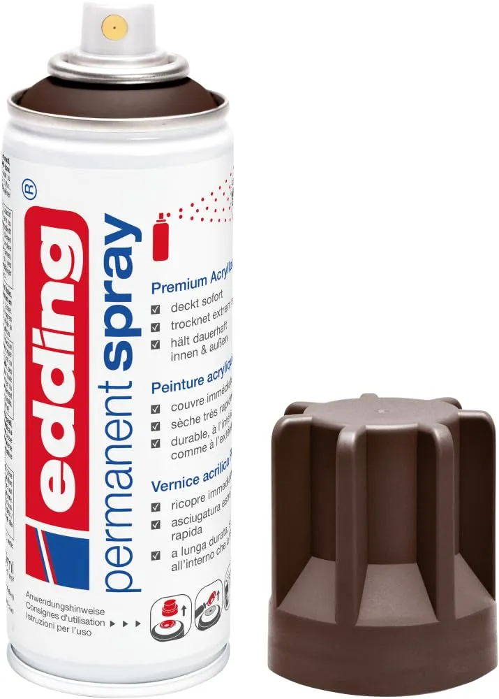 Edding 5200 Spray Permanente, Cioccolato Opaco, 200 ml - immagine 1