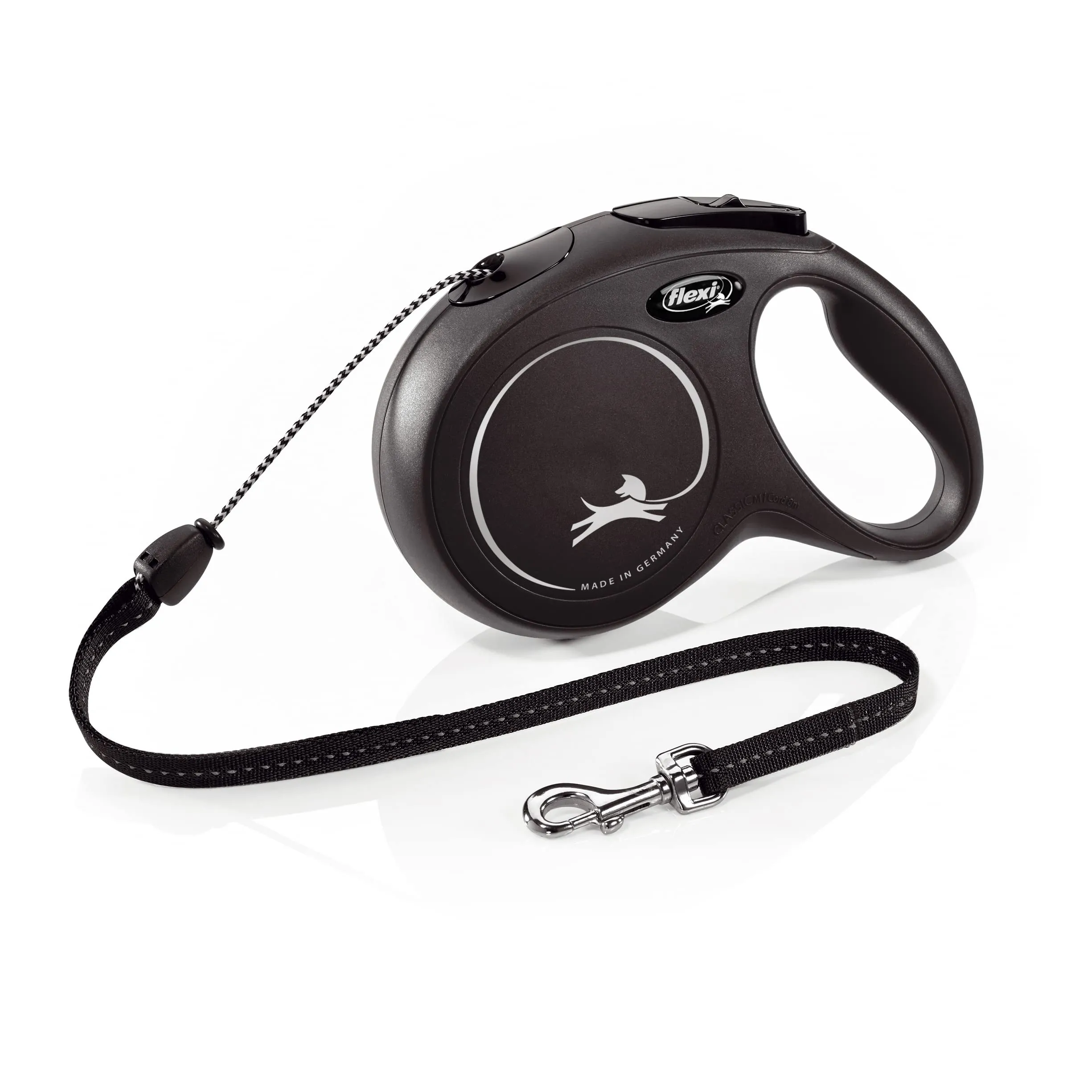 Flexi New Classic Cord Guinzaglio per cani allungabile, Taglia M, 8 Metri, Nero - immagine 1