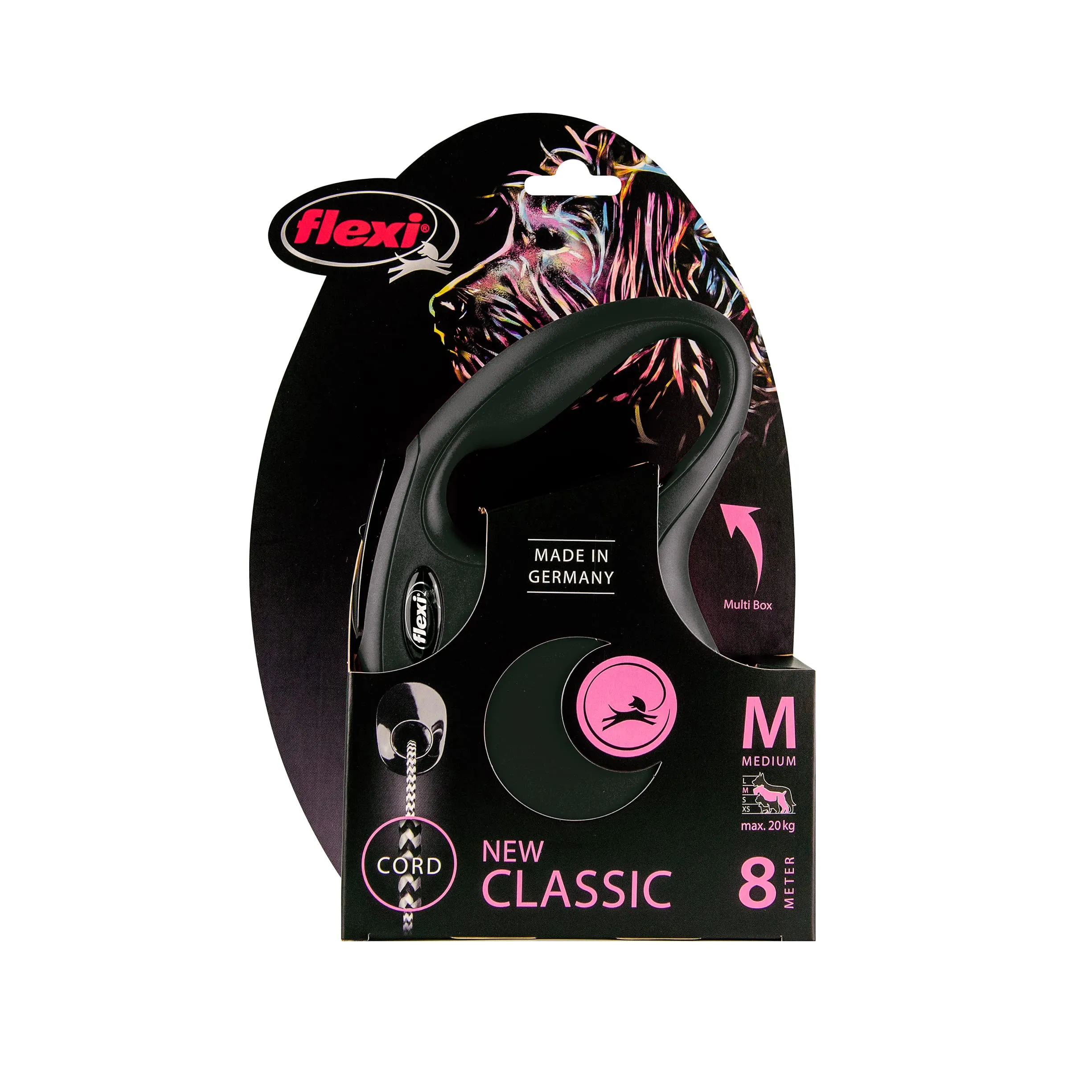 Flexi New Classic Cord Guinzaglio per cani allungabile, Taglia M, 8 Metri, Nero - immagine 5