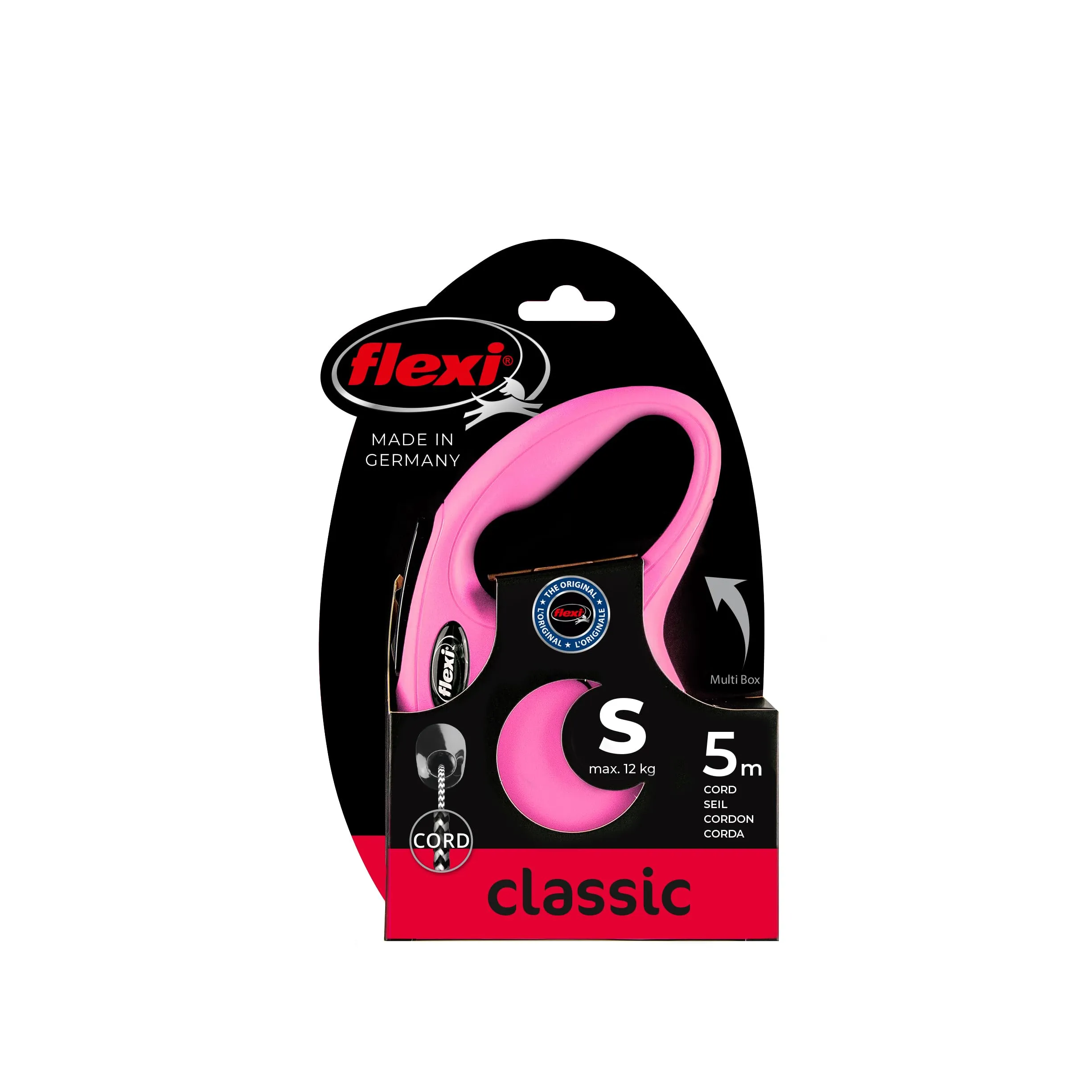 Flexi Classic Cord Guinzaglio Avvolgicavo, 5 Metri, fino a 12 kg, Rosa - immagine 3