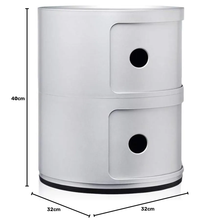 Kartell Componibili Contenitore 2 Elementi, Argento, 32 x 32 x 40 cm - immagine 3