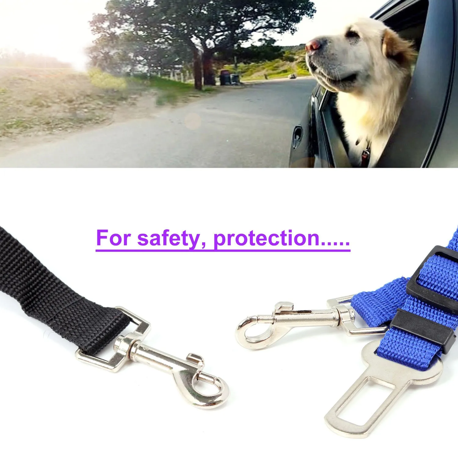 Neuftech Cintura di Sicurezza Auto Regolabile per Cane, Nero, 65cm - immagine 4