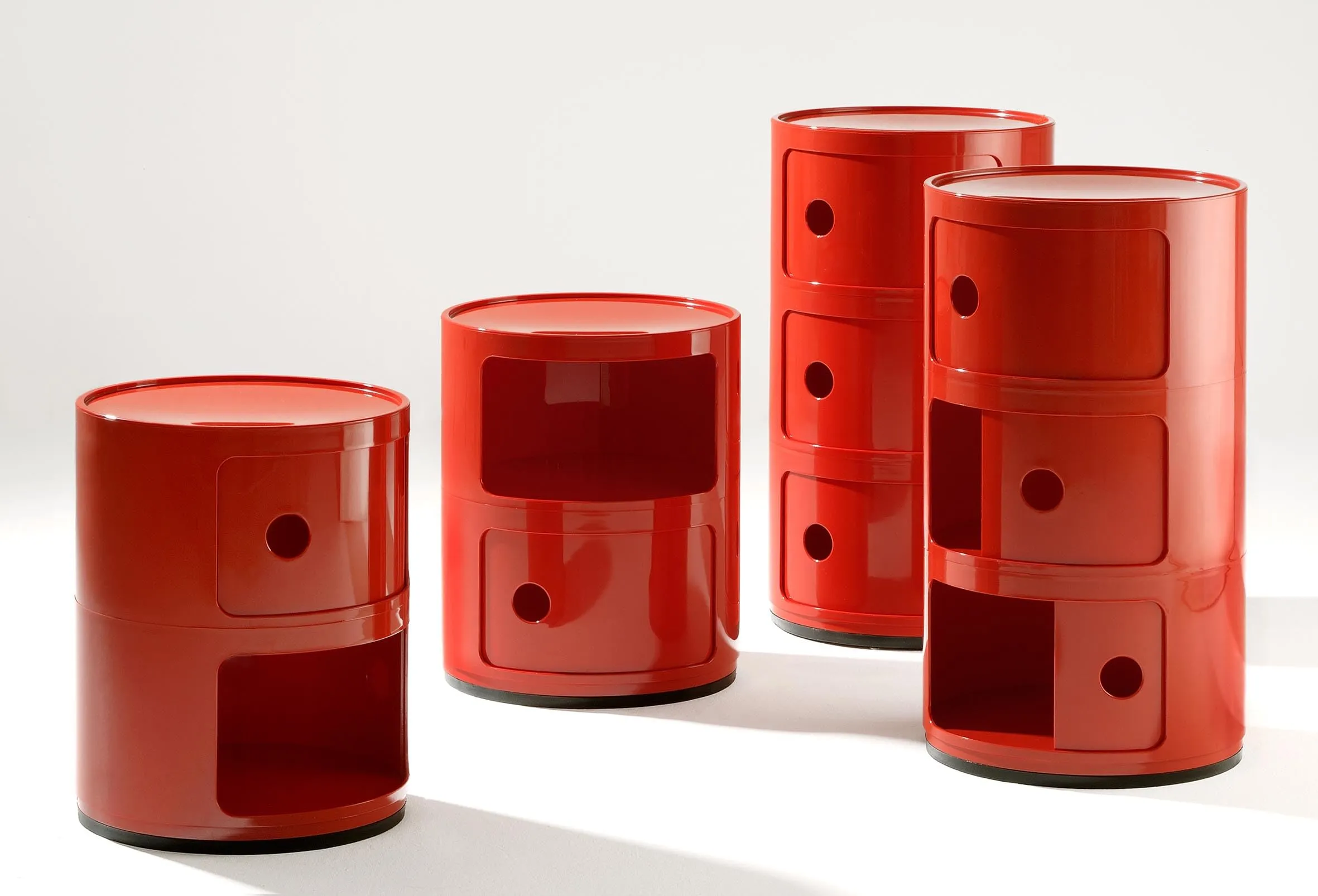 Kartell Componibili Contenitore 3 Elementi, ABS, Rosso, 32 x 32 x 58.5 cm - immagine 5