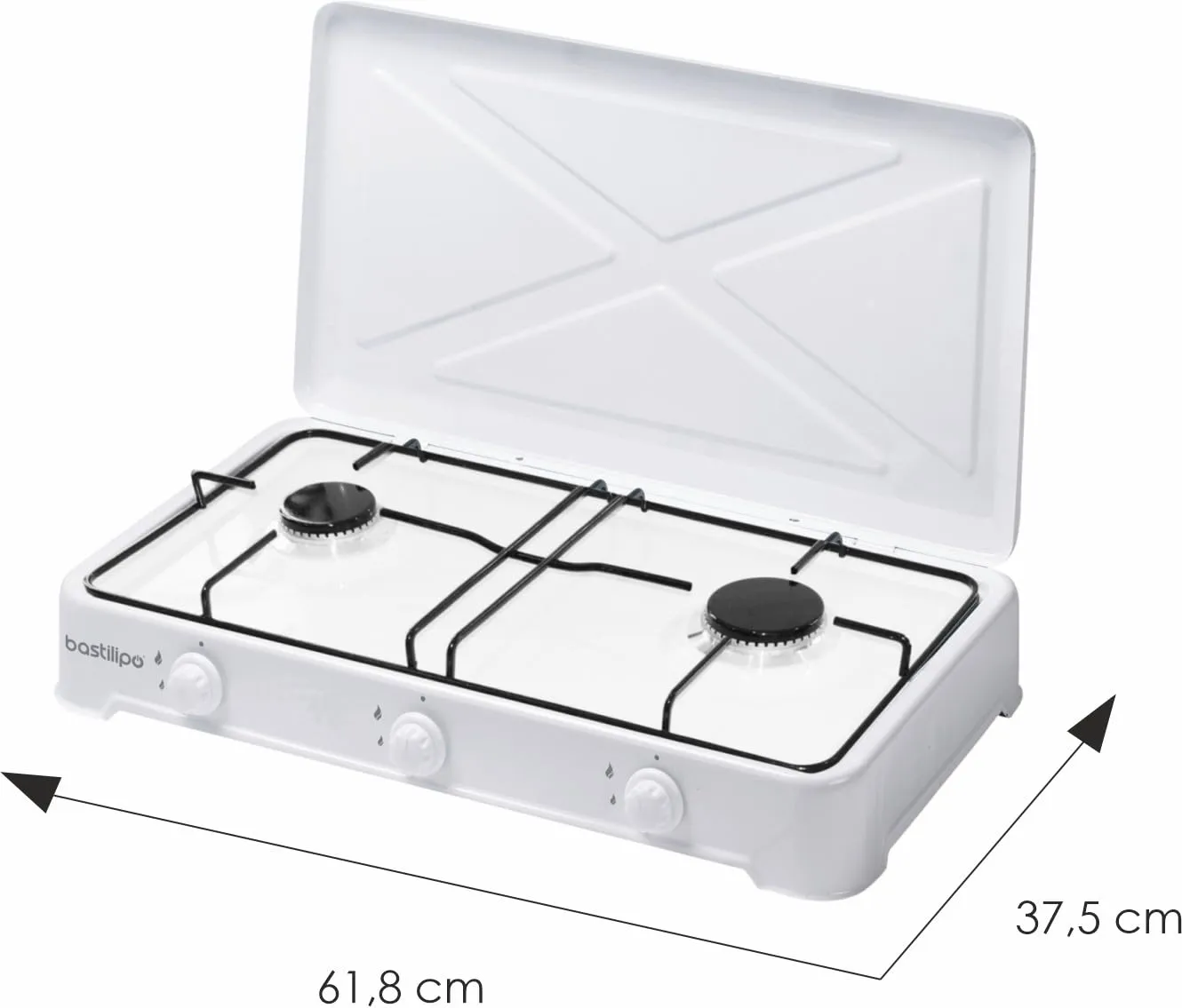 Bastilipo CG-200 Fornello a Gas Butano o Propano, Bianco - immagine 2