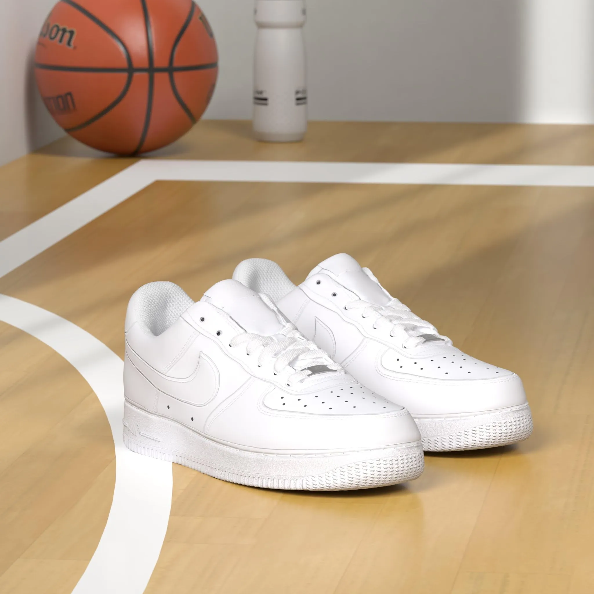 Nike Air Force 1 '07 Men's Shoes - White White 111 (42.5 EU) - immagine 2