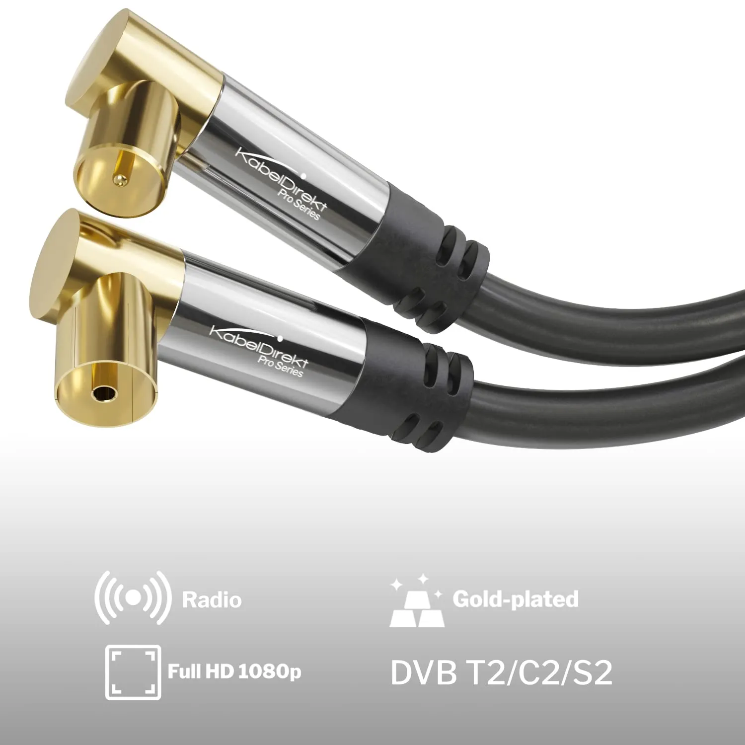KabelDirekt Cavo Antenna TV 4K, 2m, 90° - immagine 2