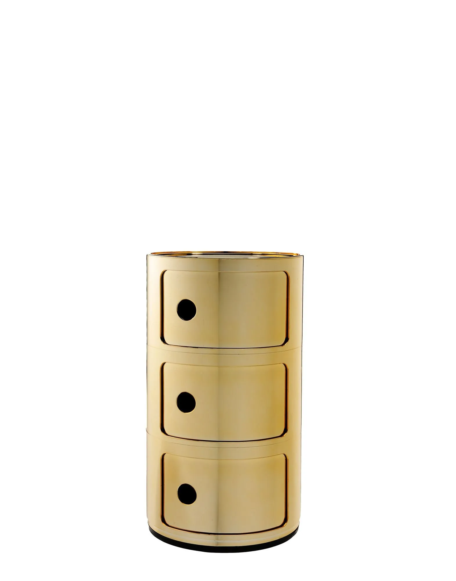 Kartell Componibili Contenitore 3 Elementi, Base Tonda, ABS, Oro, 32 x 32 x 58.5 cm - immagine 1