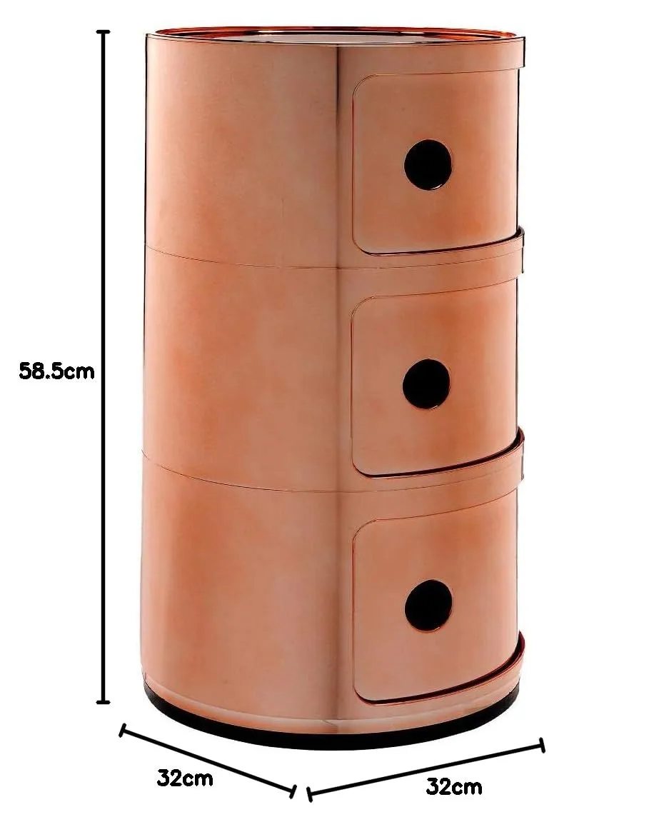 Kartell Componibili Contenitore 3 Elementi, ABS, Rame, 32 x 32 x 58.5 cm - immagine 3